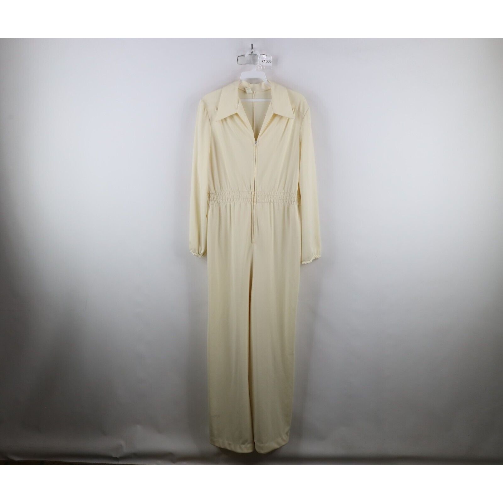 Vintage Vintage 60s 70s Streetwear Knit Bell Bottoms Romper Suit Size 38" / US 16 / IT 52 - 1 Thumbnail