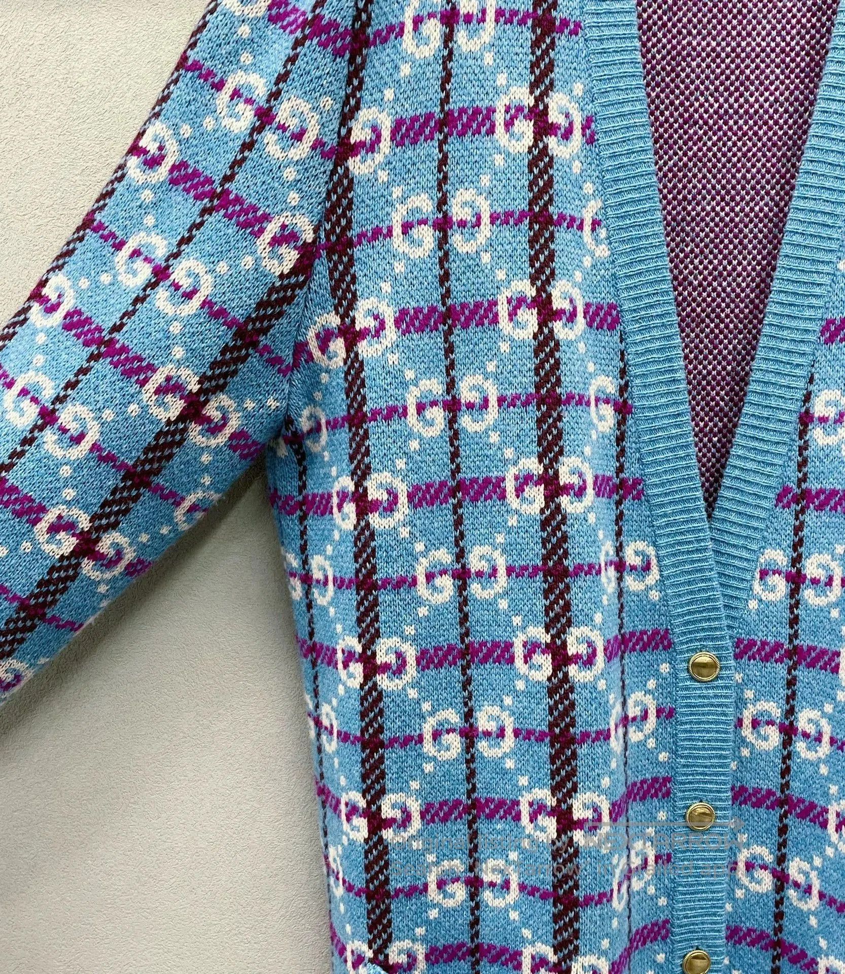 Gucci Gucci GG Monogram Blue Knit Cardigan. Size XL / US 12-14 / IT 48-50 - 6 Thumbnail