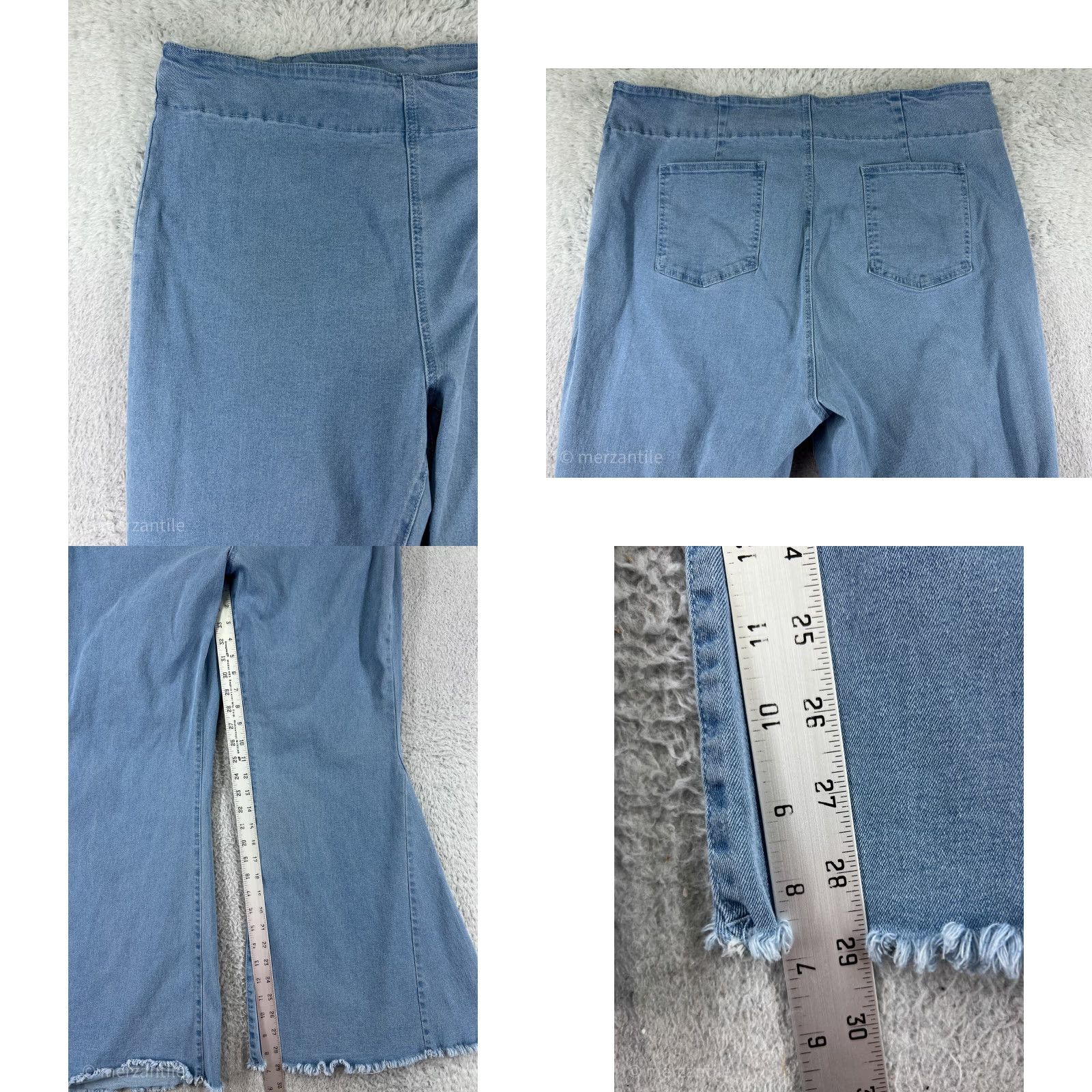 Shein SheIn Jeans Women 4XL Blue Denim Cotton Blend Stretch Flare Raw Hem Jeans Women 4XL Blue Denim Cotton Blend Stretch Flare Raw Hem Size 40" / US 18 - 8 Thumbnail