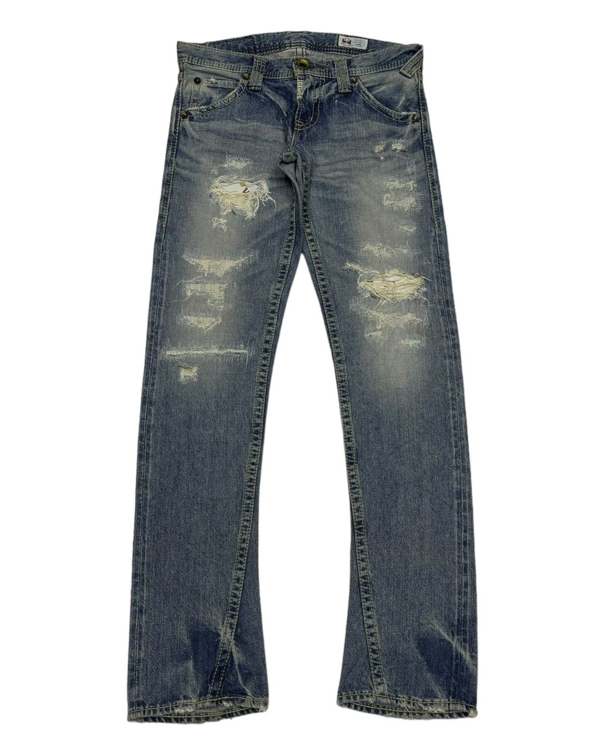 If Six Was Nine Vintage Flare Jeans Japan Rodeo Crown Distressed Denim Size 31" - 5 Thumbnail