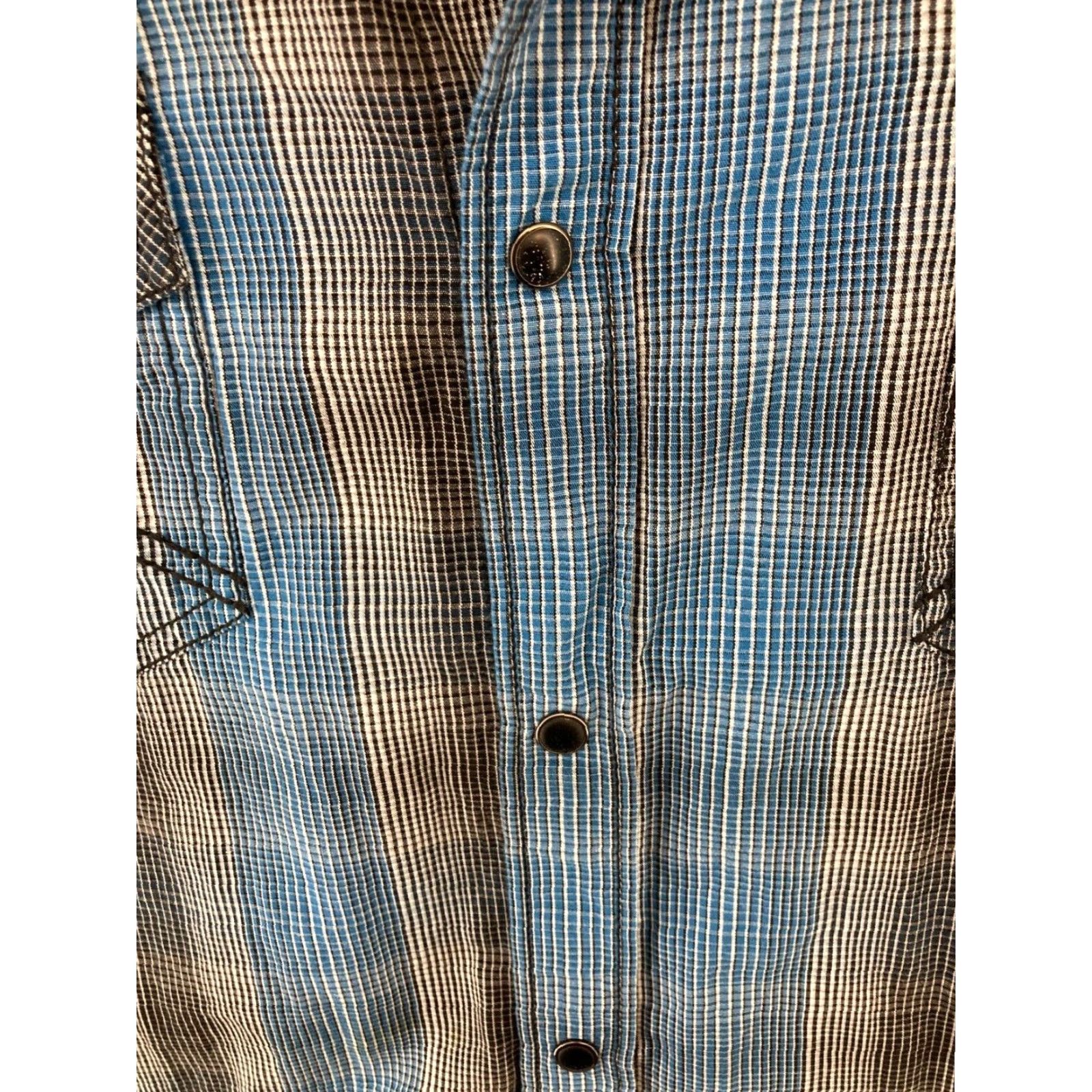 Cody James Cody James Western Shirt XL Blue Striped Snap Button-Up Regular Fit Mens Size US XL / EU 56 / 4 - 5 Thumbnail