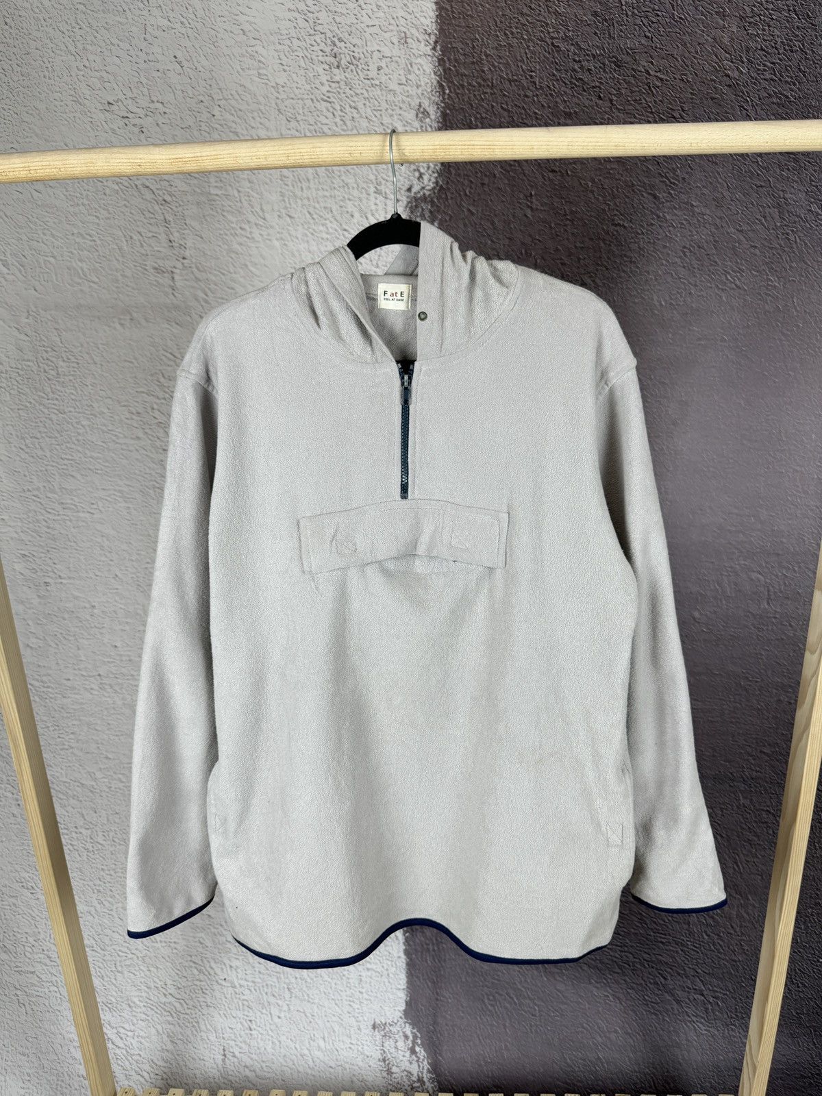 Japanese Brand F at E Feel at Ease vintage fleece half zip anorak hoodie Size US L / EU 52-54 / 3 - 1 Thumbnail