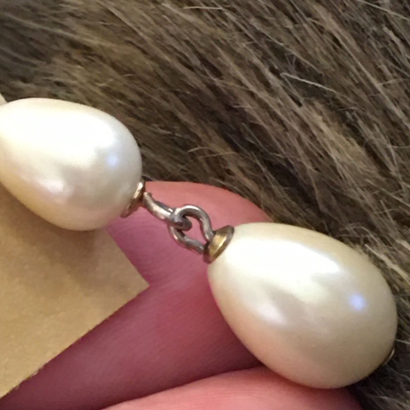 Vintage Vintage tear drop glass pearl dangle earrings Size ONE SIZE - 4 Thumbnail