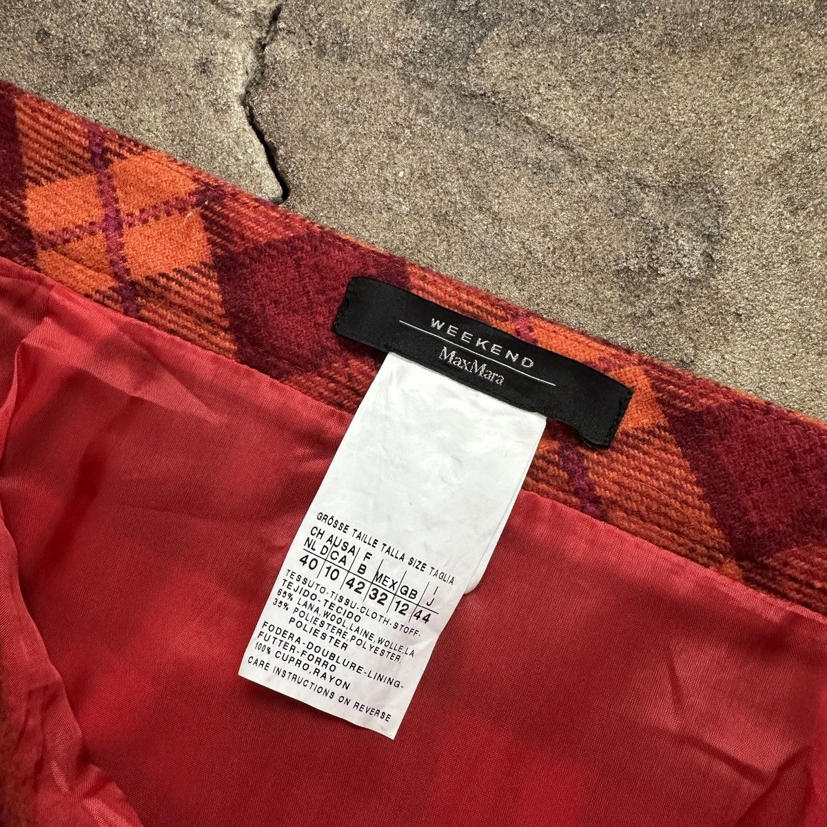 Max Mara × Weekend Max Mara Vintage Max Mara Weekend Lana Wool Plaid Skirt Size 32" / US 10 / IT 46 - 6 Thumbnail