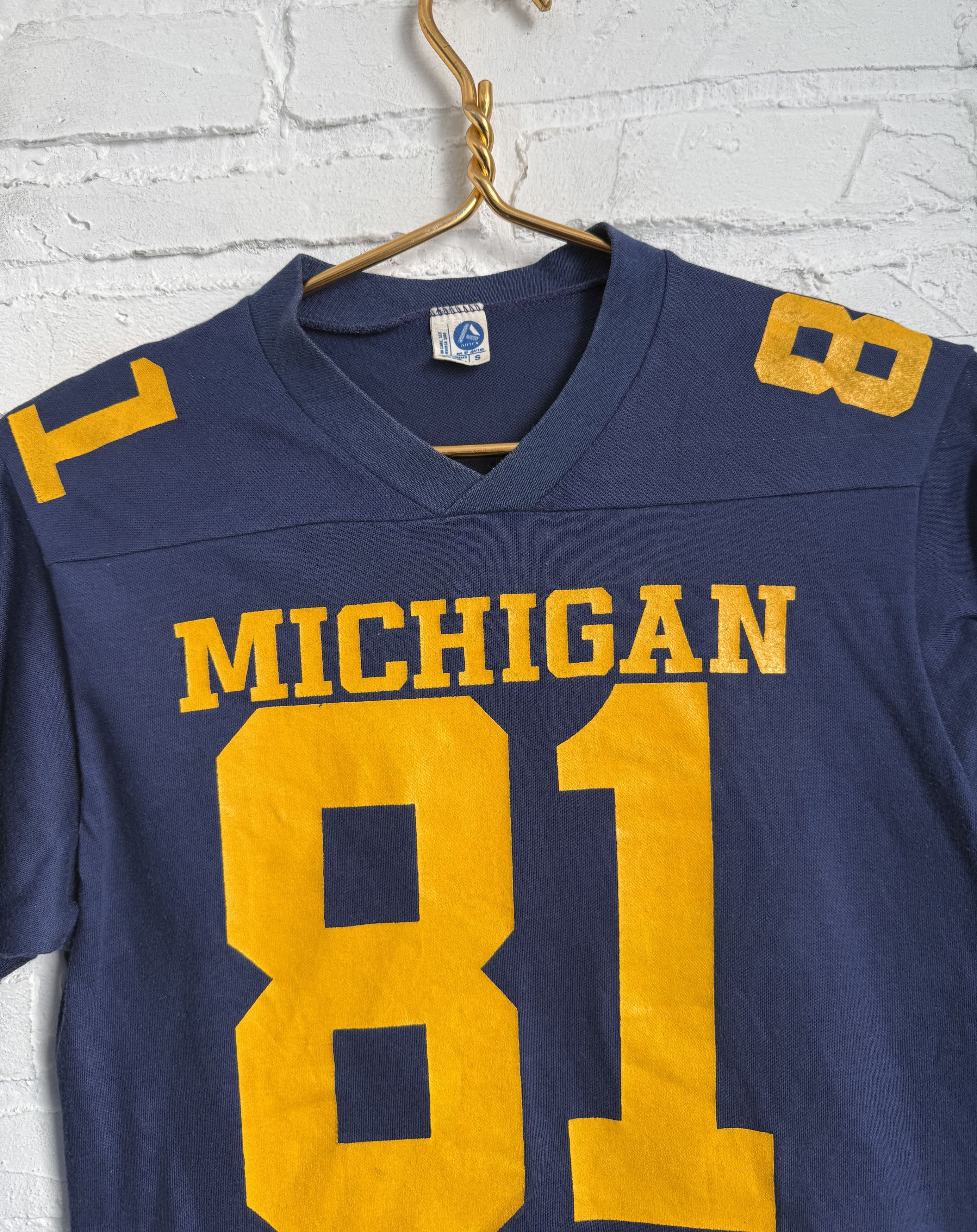 NFL Vintage 70s Artex USA Michigan Wolverines Jersey 81 Size US S / EU 44-46 / 1 - 4 Thumbnail
