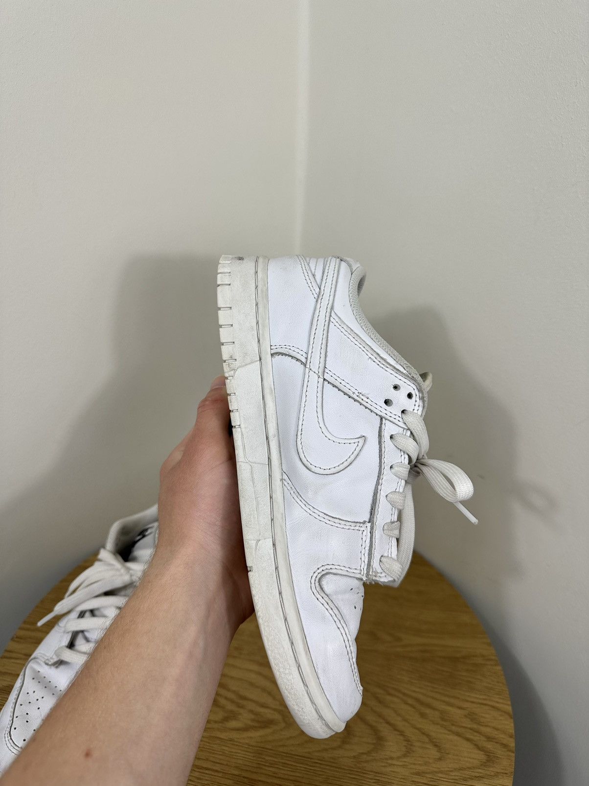 Nike Vintage Nike Dunk Low Triple White Streetwear Drill Sneakers Size US 8 / IT 38 - 5 Thumbnail