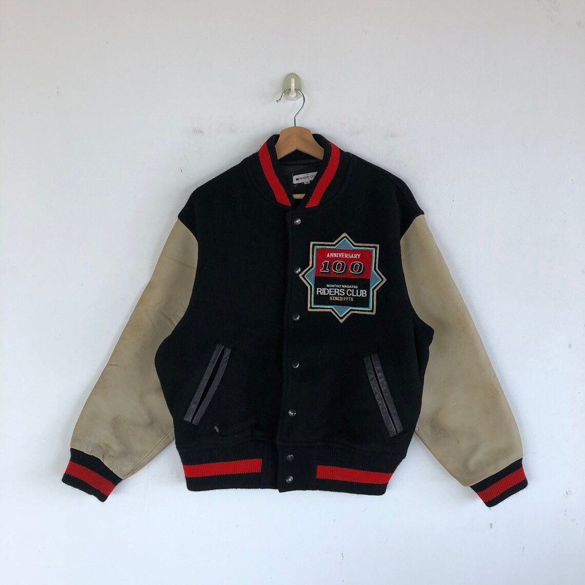 Vintage 100 Anniversary Riders Club Letterman Varsity Wool Jacket Size US L / EU 52-54 / 3 - 1 Thumbnail