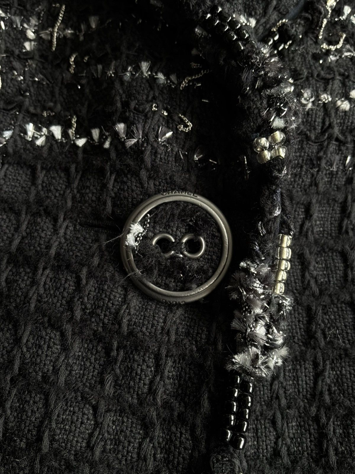 Chanel 2008 Chanel - Single Button Black Tweed Blazer Size XL / US 12-14 / IT 48-50 - 8 Thumbnail