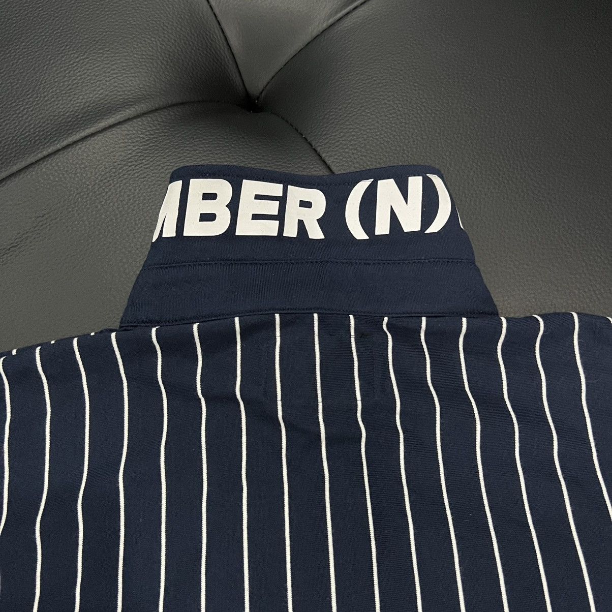 Number (N)ine Number (N)ine Striped Rubber Print Collar Polo Shirt Size US S / EU 44-46 / 1 - 5 Thumbnail