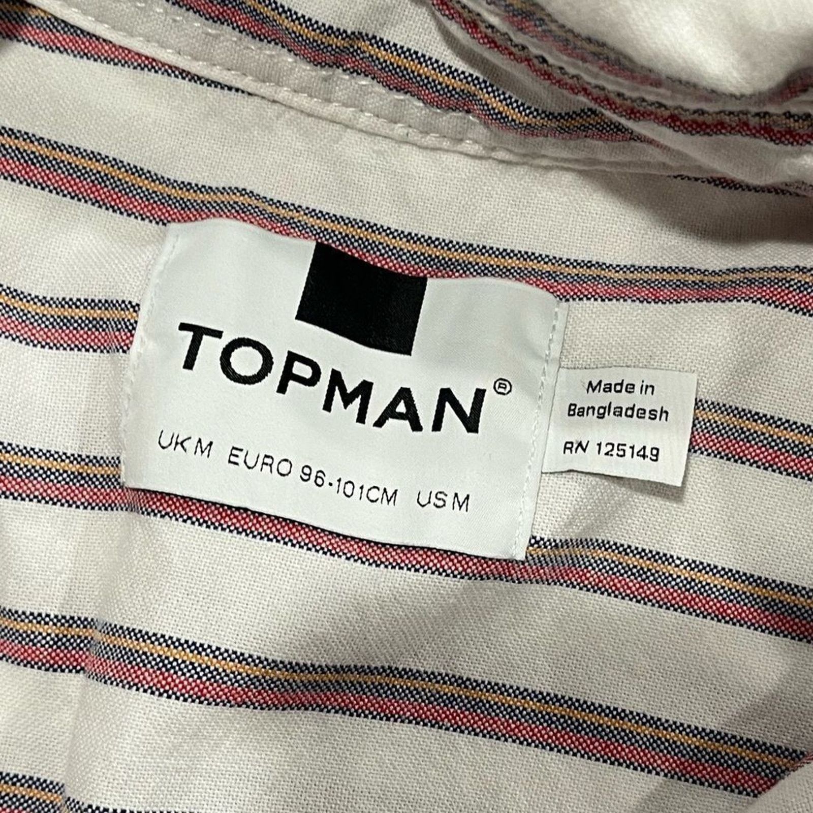 Topman Topman Button Down Shirt Oxford Striped Slim Fit M Size US M / EU 48-50 / 2 - 2 Thumbnail