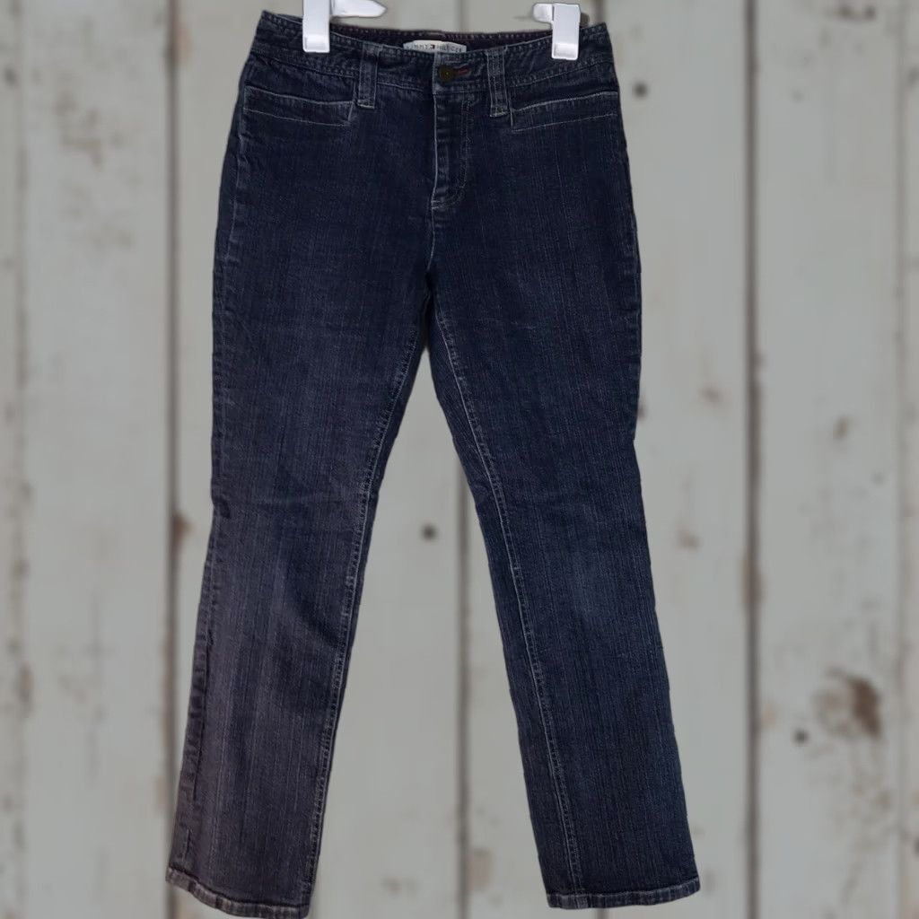 Tommy Hilfiger Tommy Hilfiger Dark Wash Stretch Straight Fit Jeans Womens Size 8 Blue Size 30" / US 8 / IT 44 - 1 Thumbnail