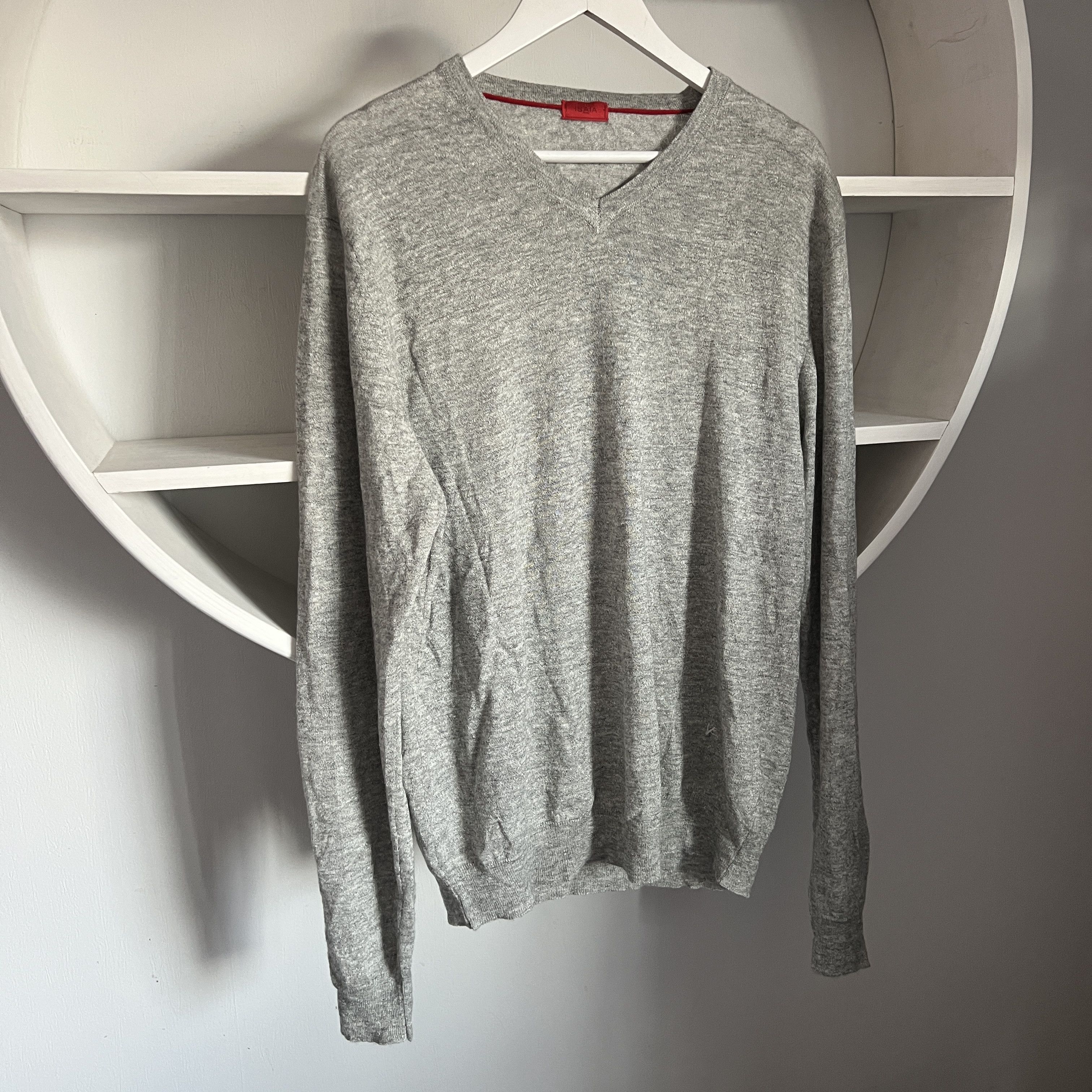 Isaia Men's ISAIA CASHMERE LINEN V-Neck Sweater Size XL Size US XL / EU 56 / 4 - 2 Thumbnail