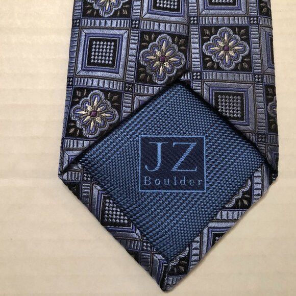 Other JZ Richards men's new blue 100%silk tie 3 1/4" X 62" Size ONE SIZE - 2 Thumbnail