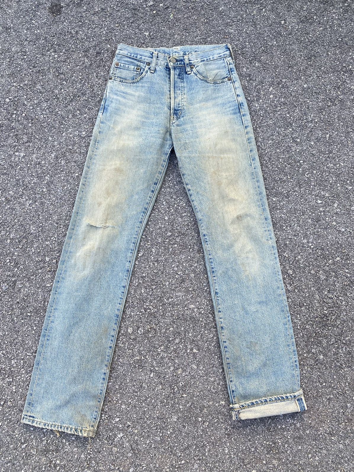image of Levis x Levis Vintage Clothing Size 29 Vintage Levi's 503B Redline Big E Distressed Dirt in Blue