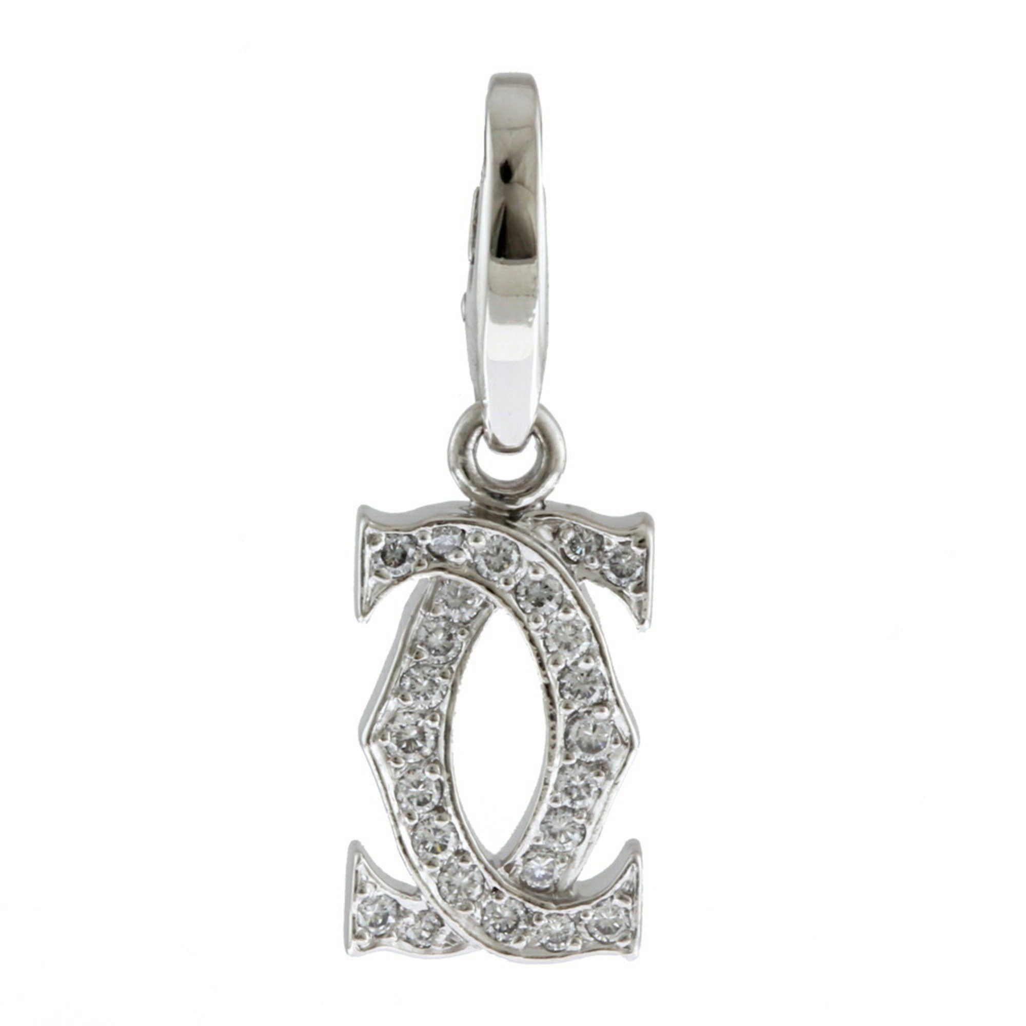 image of Cartier 2C Diamond Pendant Top 18K Ladies Cartier Brj10000000119251 in White, Women's