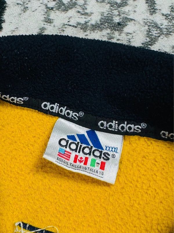 Adidas Vintage Adidas fleece yellow navy XXL Size US XXL / EU 58 / 5 - 4 Thumbnail