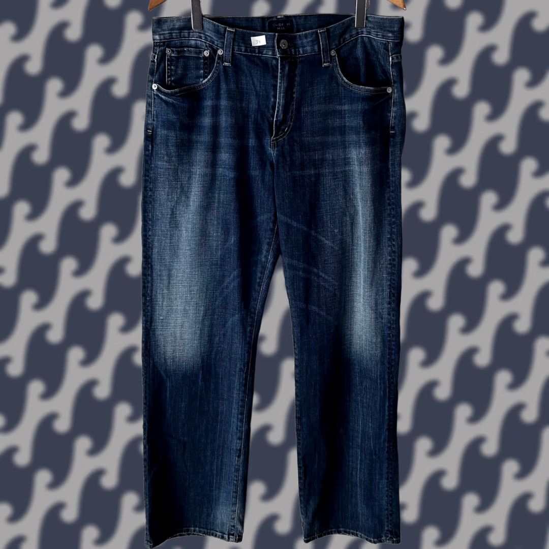 Citizens Of Humanity Citizens of Humanity Evans Relaxed Straight Jeans Mens 34 Dark Wash 606P-132 Denim Baggy Straight Mens Blue 34 Runway 90s? Size US 34 / EU 50 - 1 Thumbnail