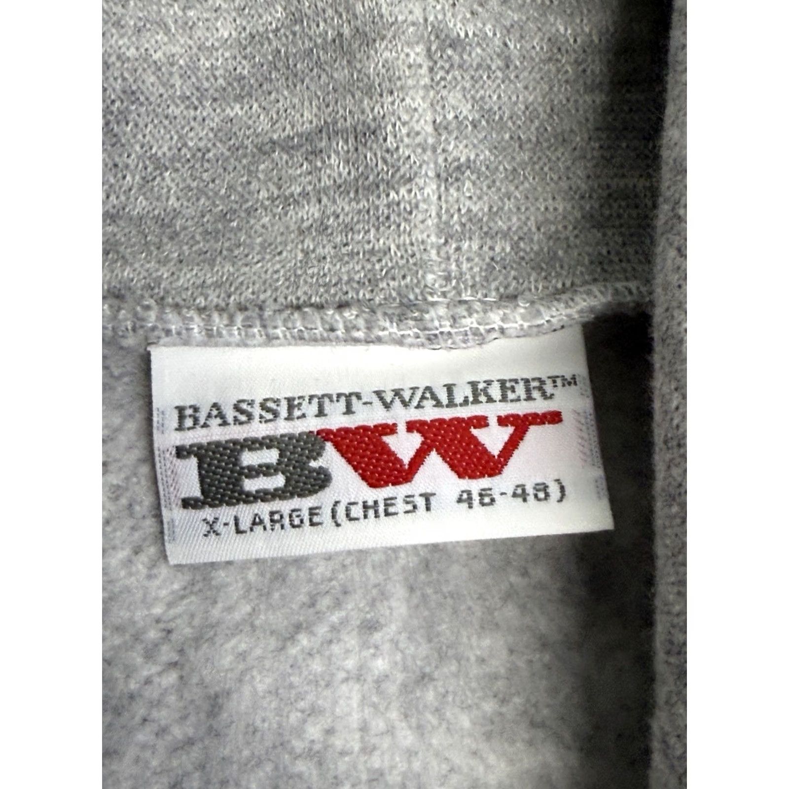 Vintage Vintage Bassett Walker Hoodie Sweatshirt XL Gray Raglan 90s Pullover Mens Hoodie Size US XL / EU 56 / 4 - 7 Thumbnail