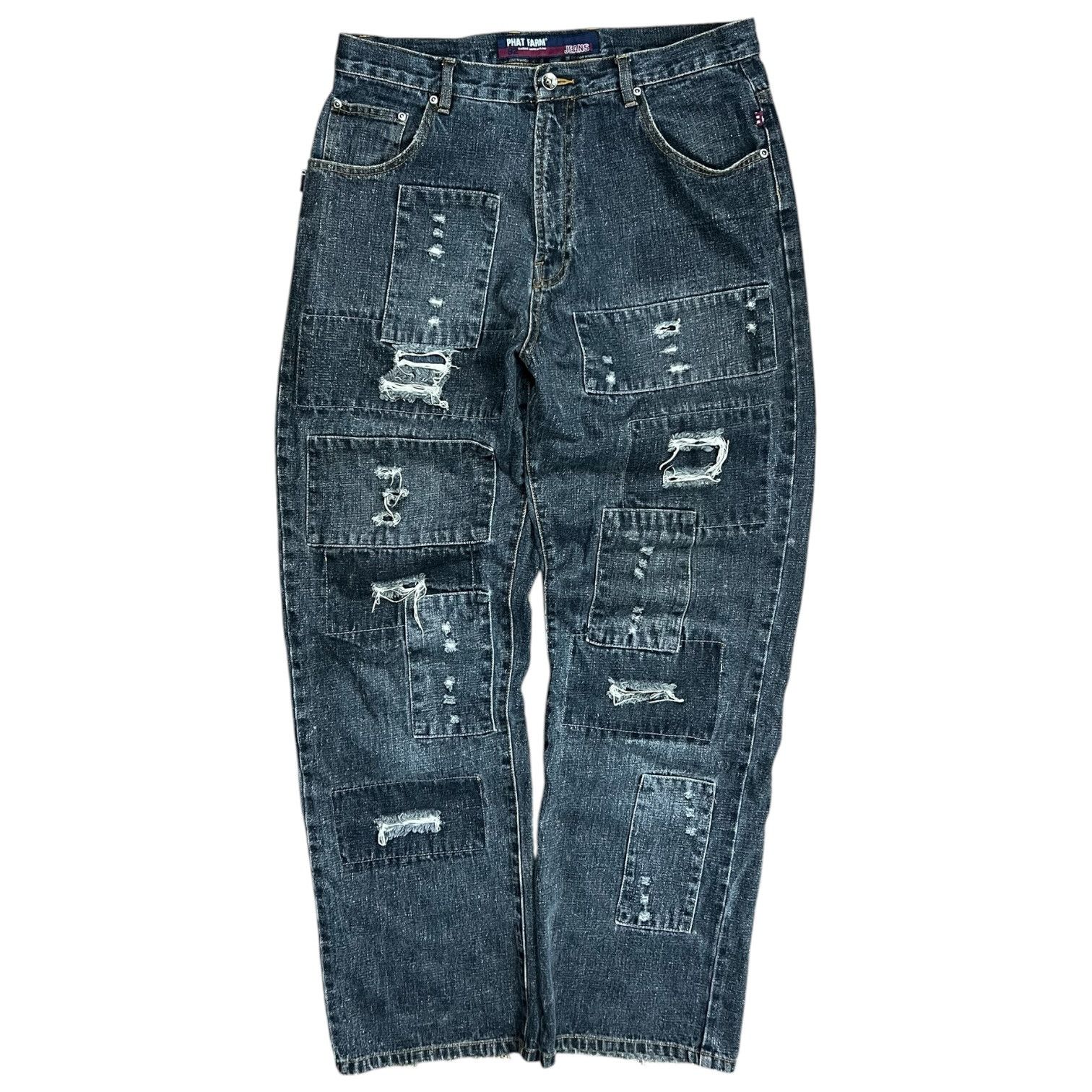 Phat Farm Y2K Phat Farm Faded & Distressed Patchwork Jeans - 34” Size US 34 / EU 50 - 1 Thumbnail
