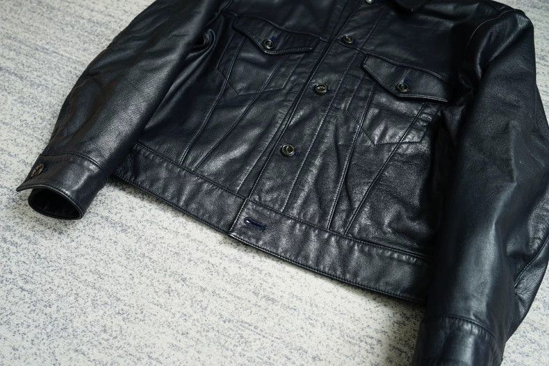 Yohji Yamamoto Yohji Yamamoto Yohji Yamamoto Leather Jacket Black Color Size US L / EU 52-54 / 3 - 5 Thumbnail