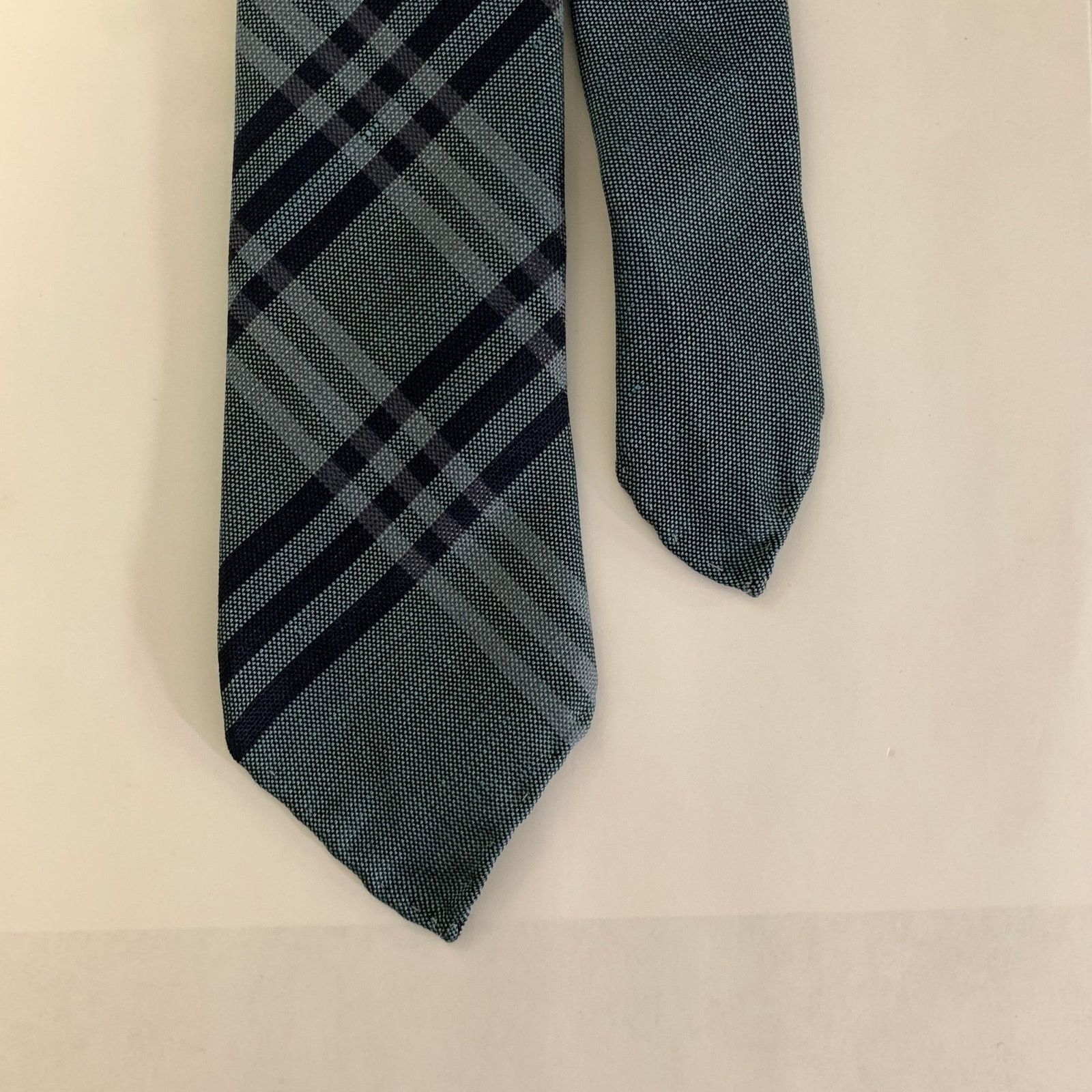 Burberry BURBERRY Blue Whie light blue Stripe Silk Linen Tie Size ONE SIZE - 1 Thumbnail
