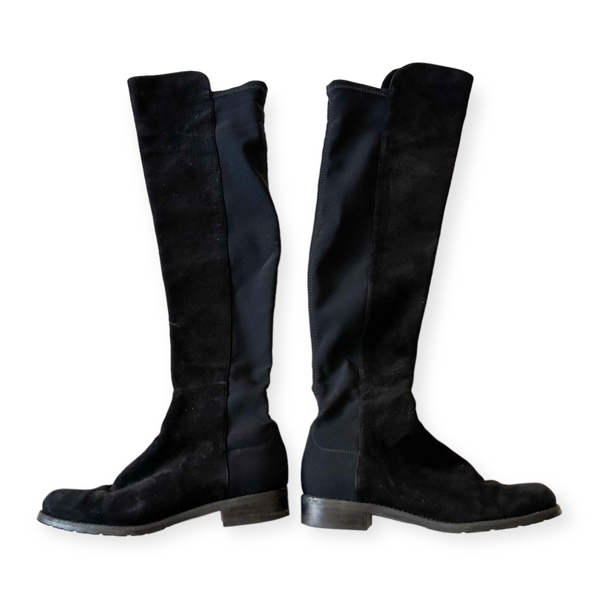 Stuart Weitzman Stuart Weitzman Over the Knee Black Suede/Stretch 50/50 Boot Size US 6 / IT 36 - 1 Thumbnail