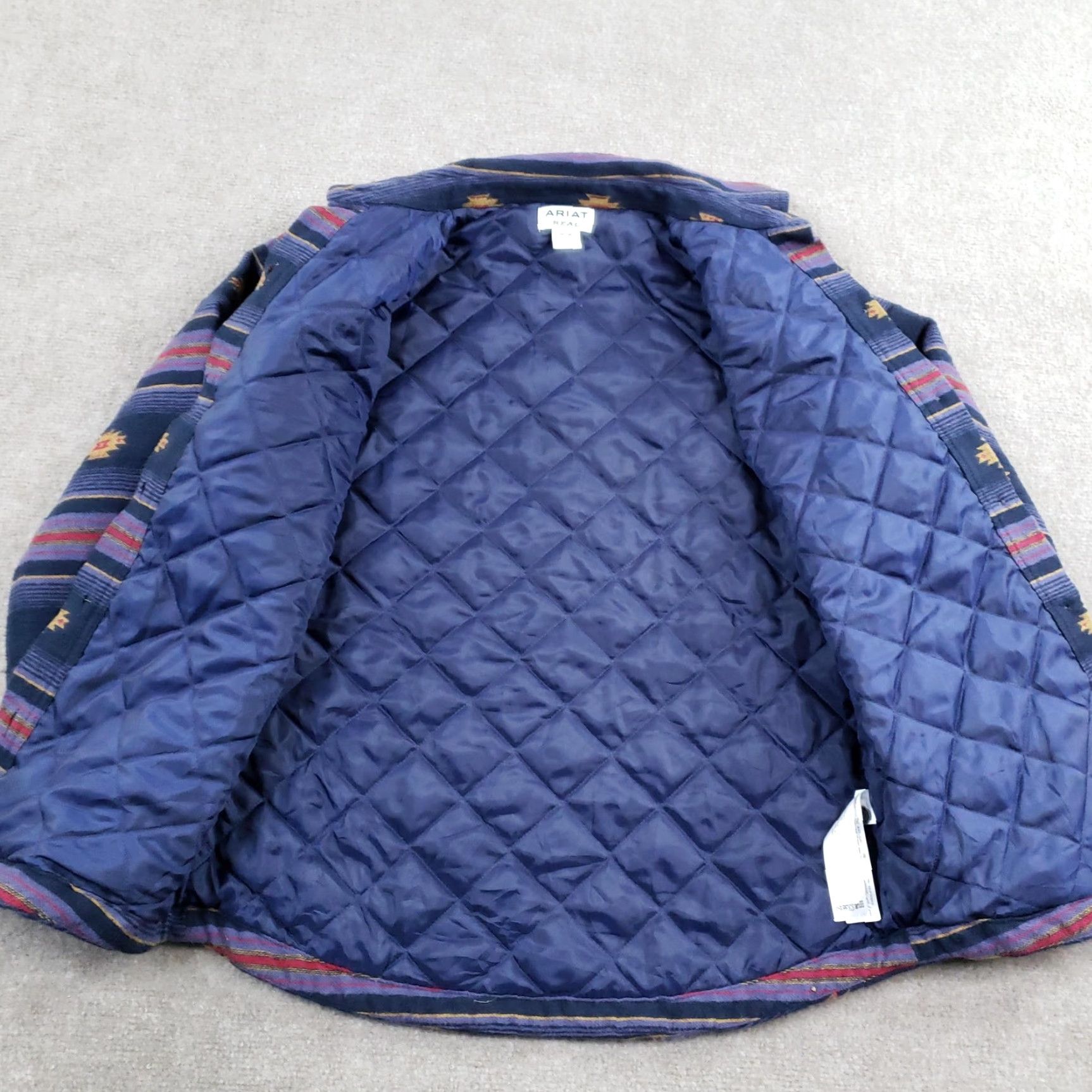 Ariat Ariat REAL Jacket Womens Medium Blue Aztec Western Quilted Shirt Lined Size M / US 6-8 / IT 42-44 - 6 Thumbnail
