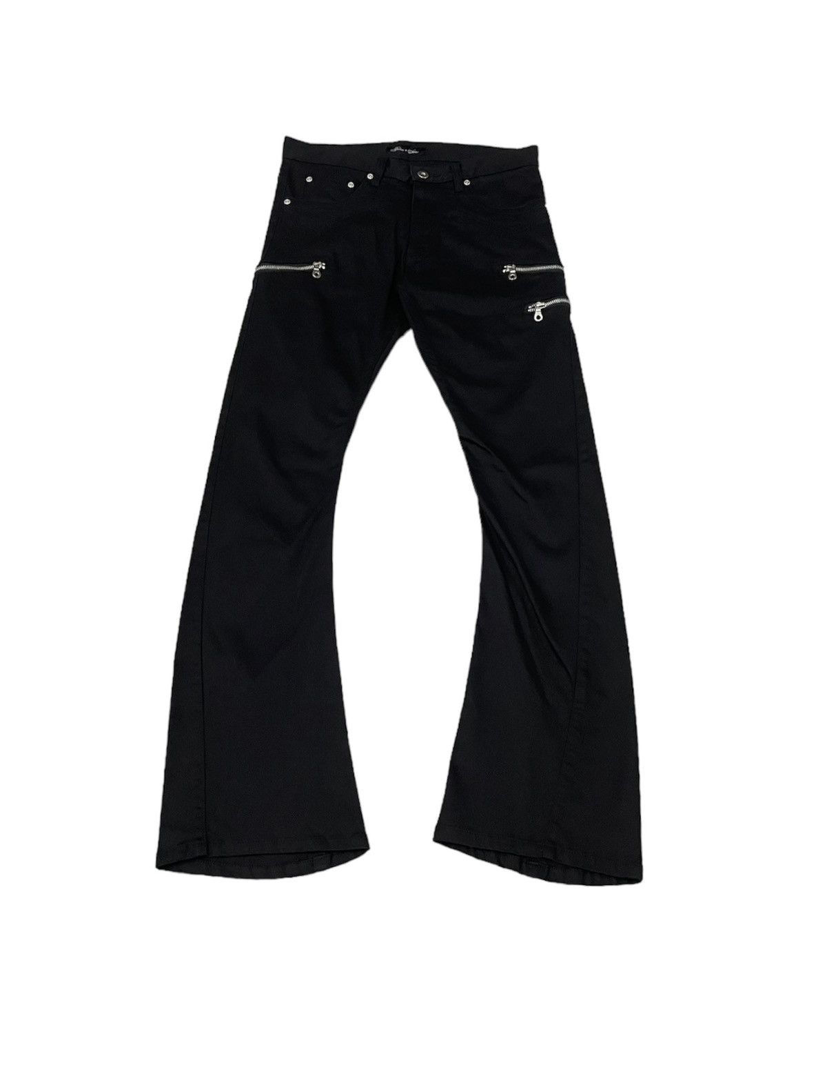 image of 14Th Addiction x If Six Was Nine Bike Star Japan Flare Pants in Black, Men's (Size 31)