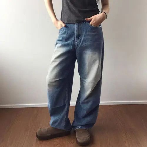 Japanese Brand Washed distressed straight-leg gradient jeans Size US 32 / EU 48 - 2 Thumbnail
