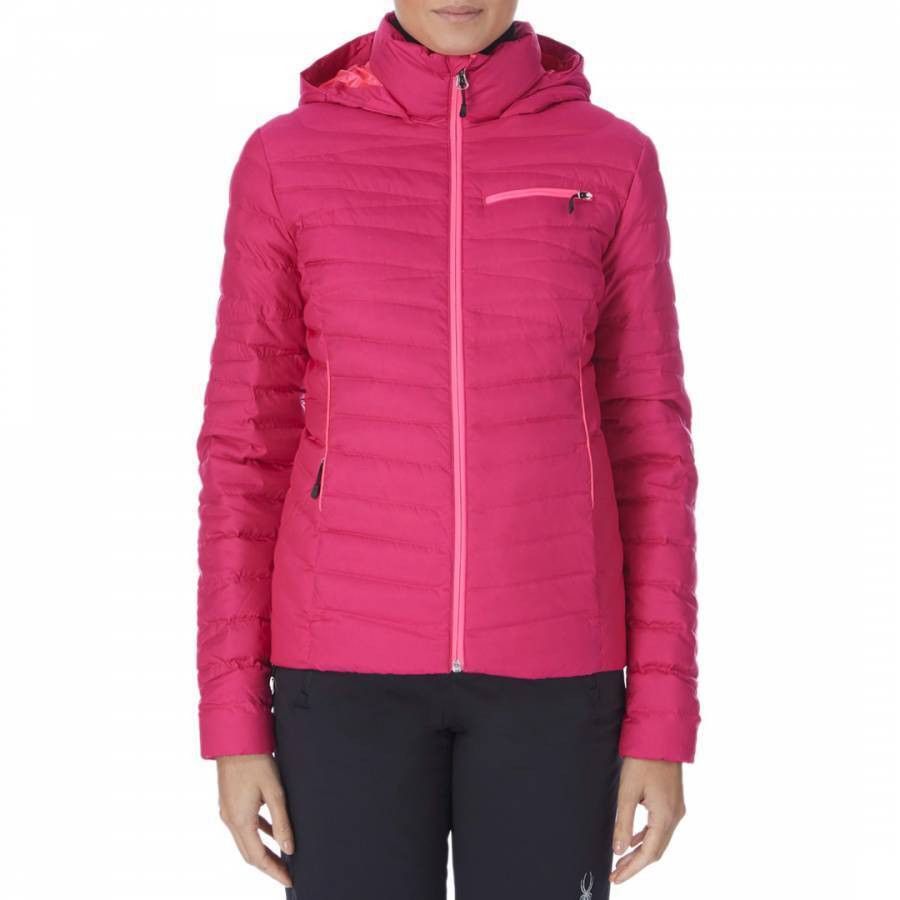 Spyder Spyder Pink Timeless Down Hooded Windproof Ski Jacket Size XS / US 0-2 / IT 36-38 - 2 Thumbnail