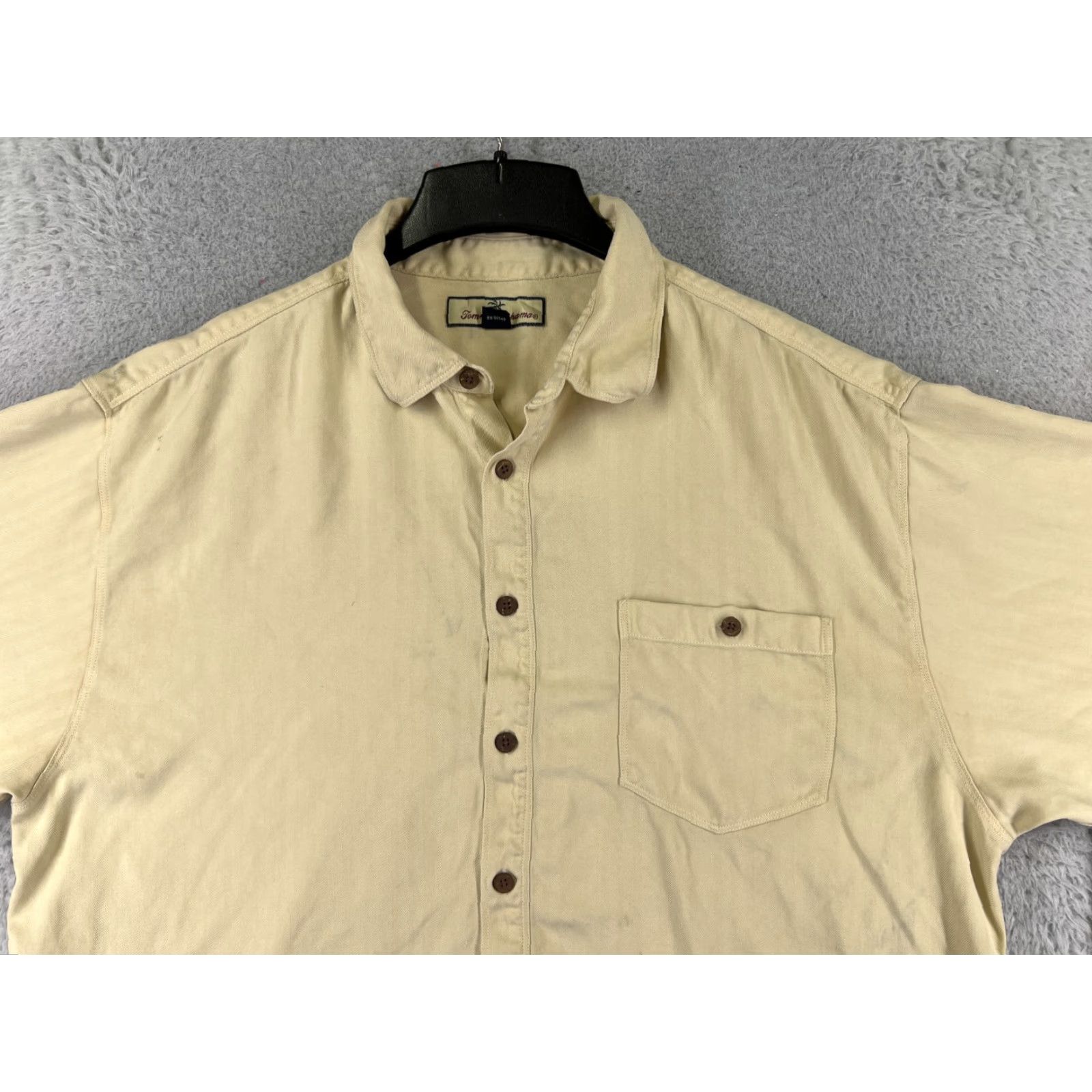 Tommy Bahama Tommy Bahama Shirt Men XL Yellow Long Sleeve Silk Herringbone Button-Up Comfortable Casual Hawaii Resort - Mens Size US XL / EU 56 / 4 - 4 Thumbnail