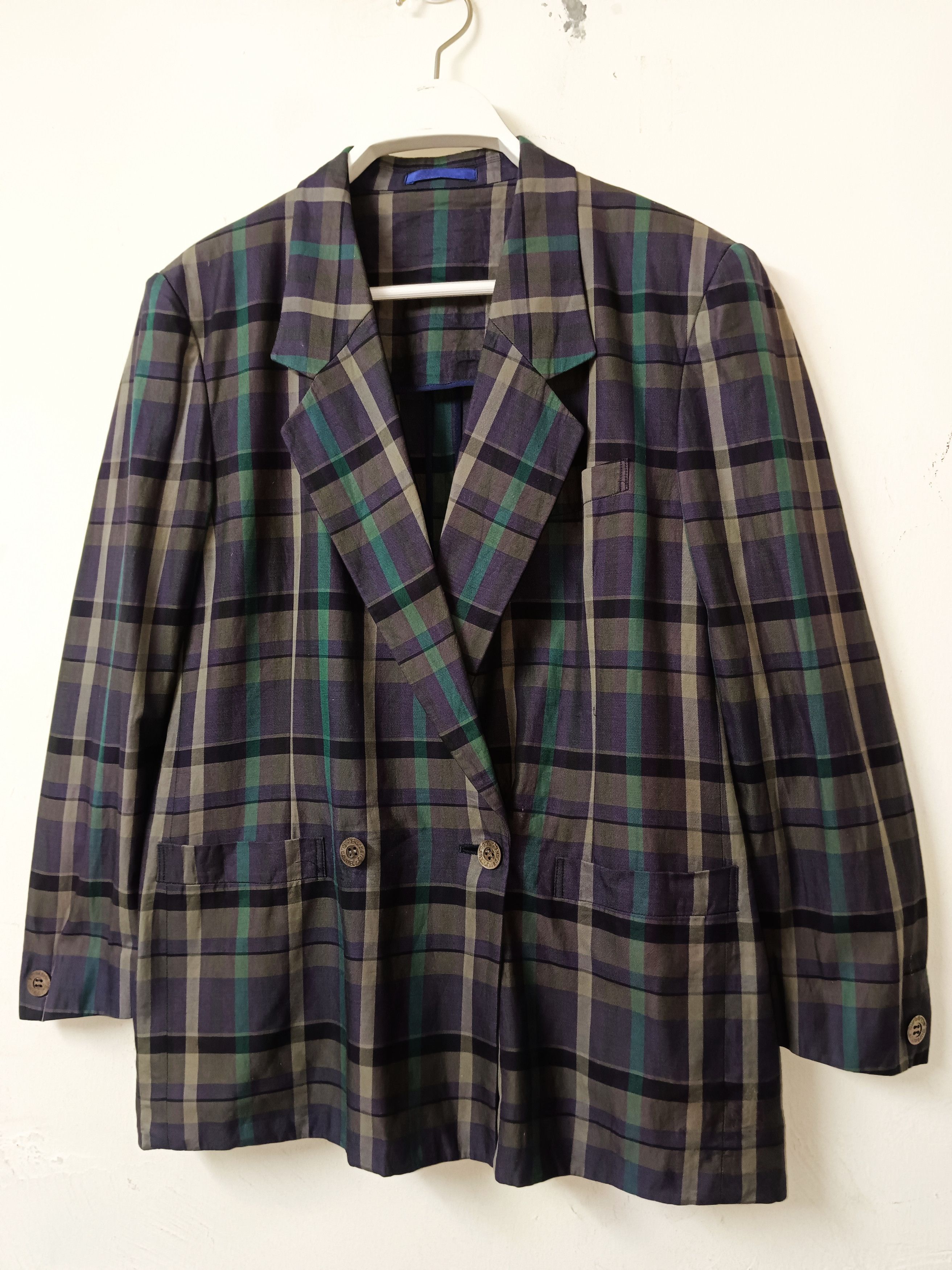 Burberry × Vintage Vintage Burberry Nova Plaid Blazer Coat Size US M / EU 48-50 / 2 - 2 Thumbnail