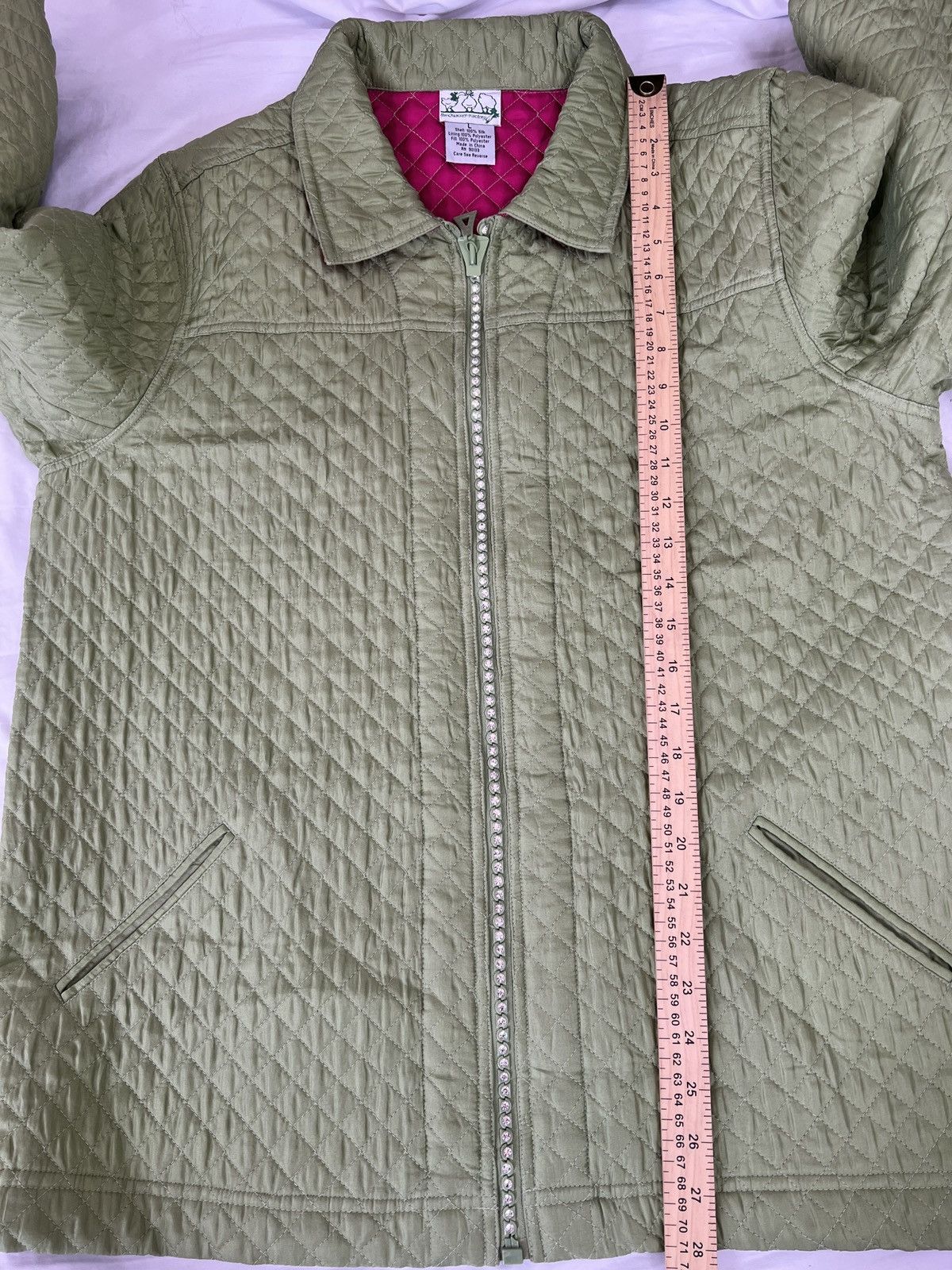 Quacker Factory Quacker Factory light green silk jacket size L Size L / US 10 / IT 46 - 8 Thumbnail
