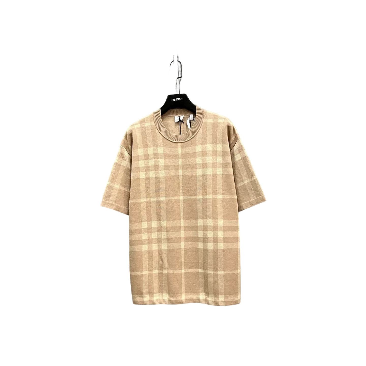 Burberry Burberry Check Print Wool Silk Knit T-Shirt Size L Size US L / EU 52-54 / 3 - 1 Thumbnail