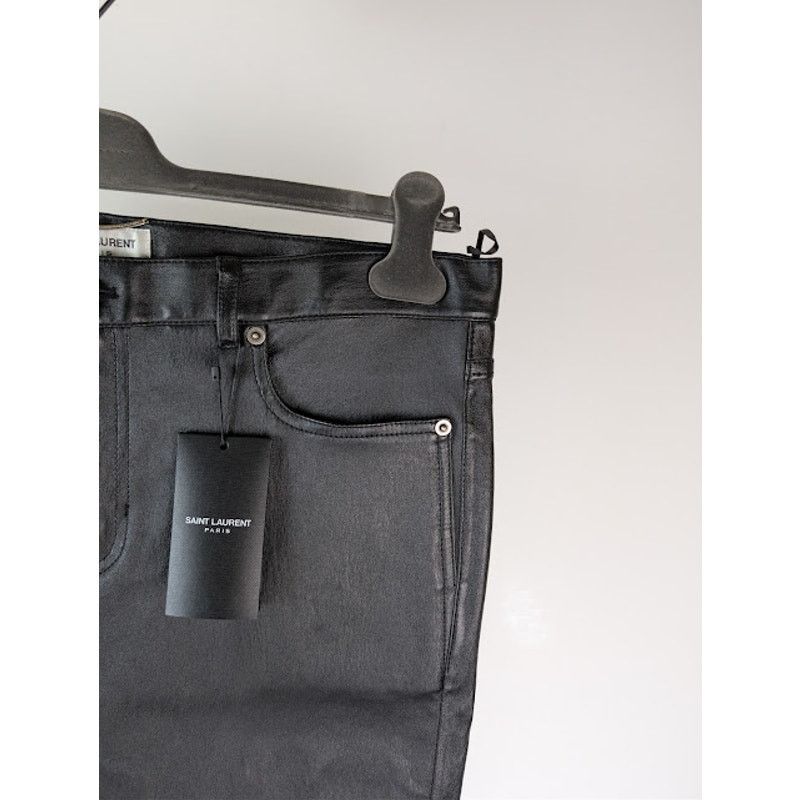 Saint Laurent Paris o1rshd1 Agora Stretch Skinny 5-Pocket Leather Pants in Black Size US 38 / EU 54 - 5 Thumbnail