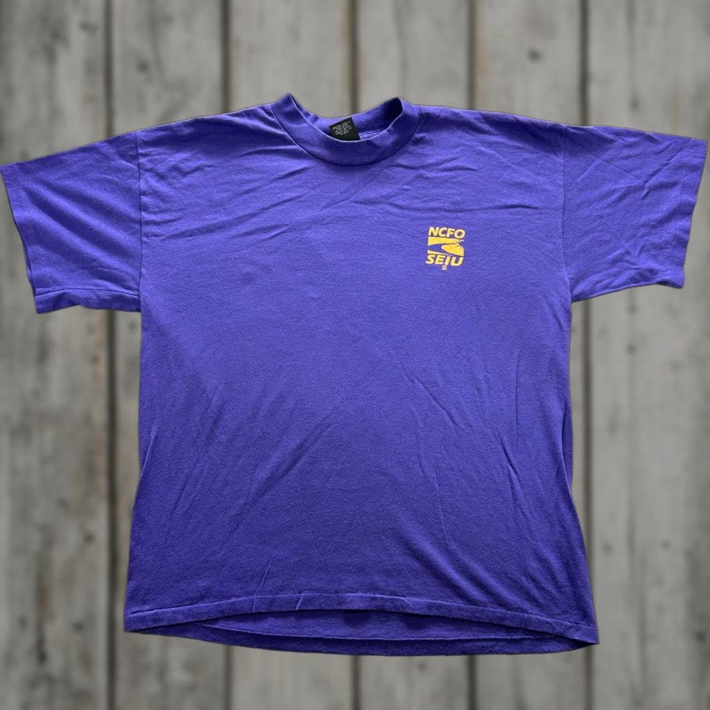 Other VINTAGE NCFO SEIU Shirt Mens XL Purple Short Sleeve Union Graphic 50/50 Tee Made USA Size US XL / EU 56 / 4 - 1 Thumbnail
