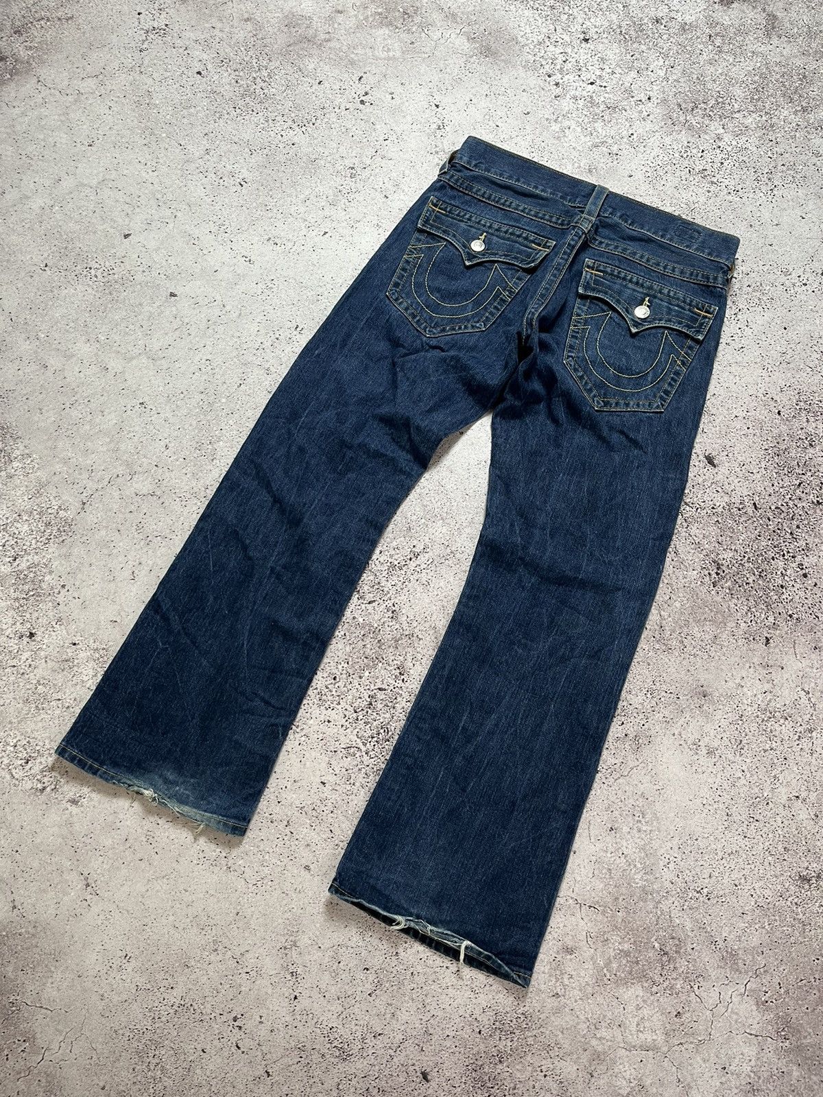 True Religion × Vintage VINTAGE TRUE RELIGION FLAP FADED RICKY SUPER DENIM JEANS Size US 32 / EU 48 - 1 Thumbnail