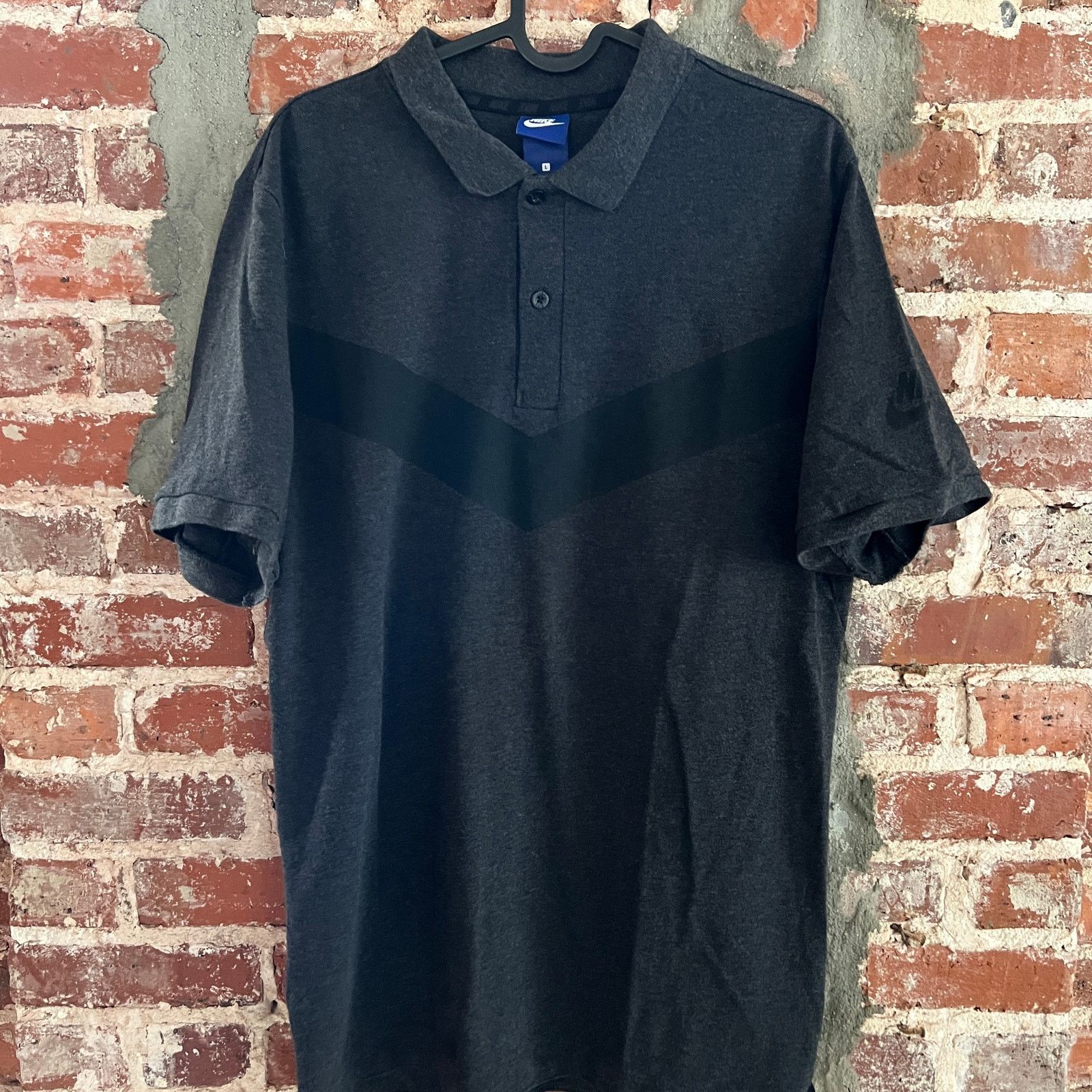 Nike VTG 80s Nike Men's Charcoal Gray Polo Shirt L 20x29 Size US L / EU 52-54 / 3 - 2 Thumbnail