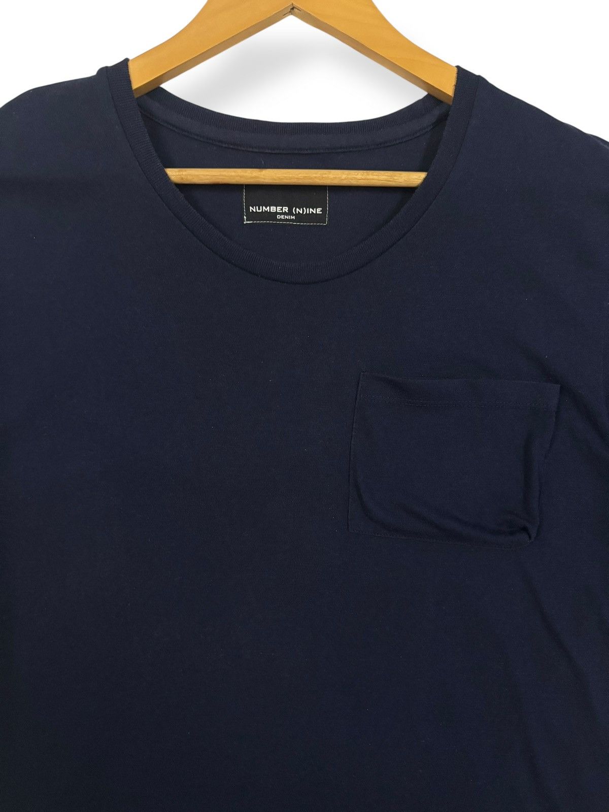 Number (N)ine Vintage Number (N)ine Denim Plain Dark Navy Pocket T-shirt Size US M / EU 48-50 / 2 - 3 Thumbnail