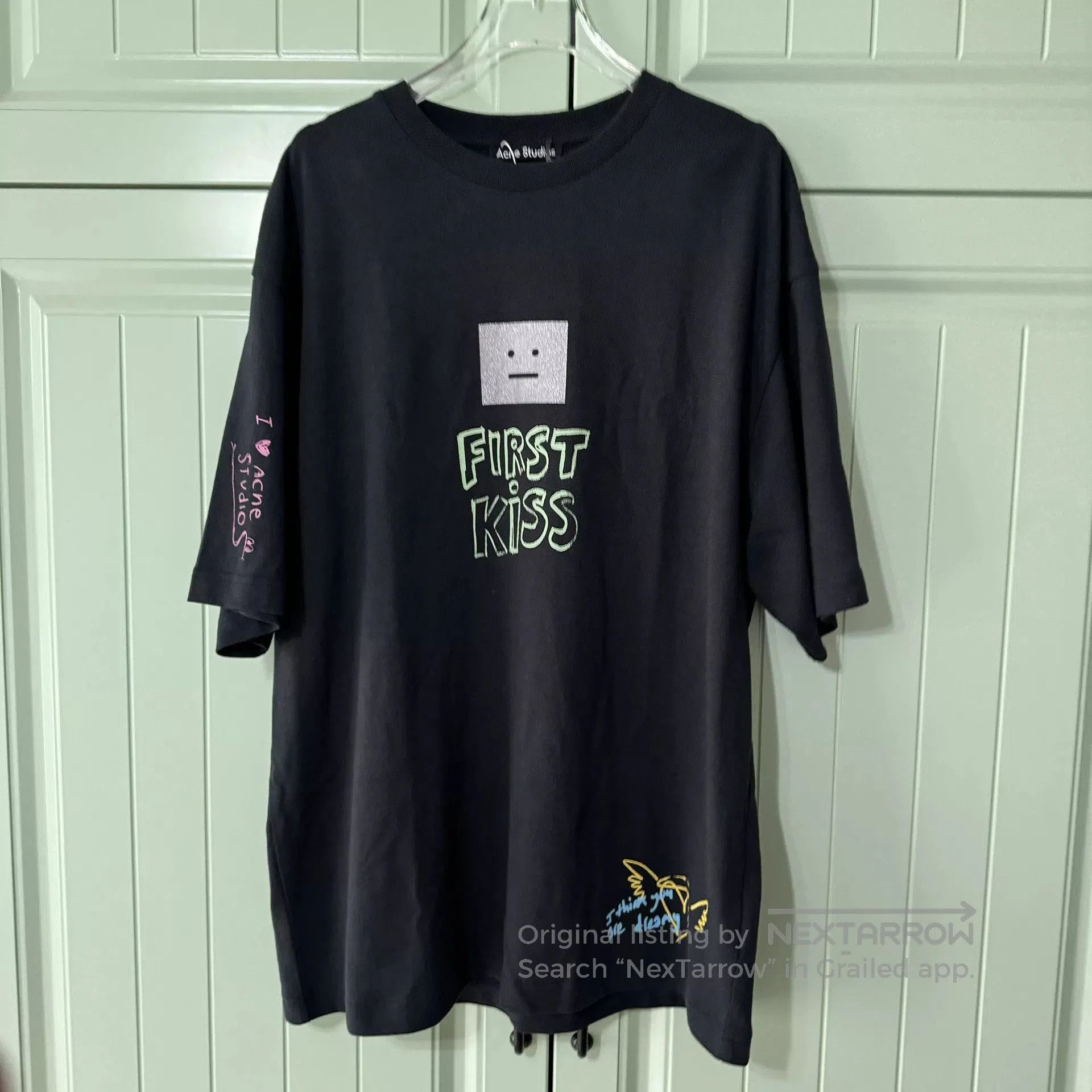 Acne Studios Acne Studios Black Smiley Print T. Size S / US 4 / IT 40 - 1 Thumbnail