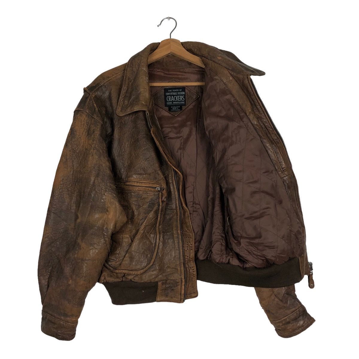 Japanese Brand 🔥Vintage Aviators Leather Jacket Crackers Mode Avant Garde Size US L / EU 52-54 / 3 - 11 Thumbnail