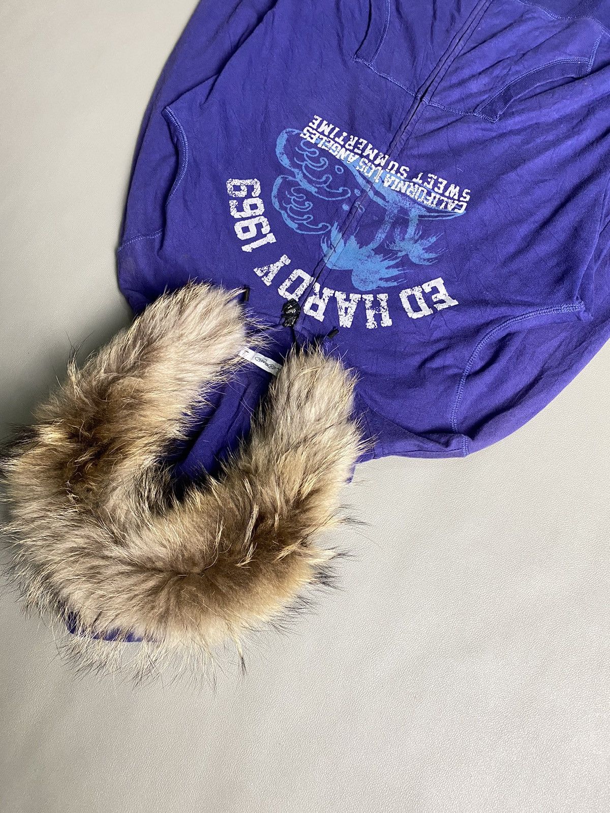 If Six Was Nine × Japanese Brand × Le Grande Bleu (L.G.B.) Ed Hardy Faux Fur Hoodie Style Ifsix Lgb Size US L / EU 52-54 / 3 - 2 Thumbnail