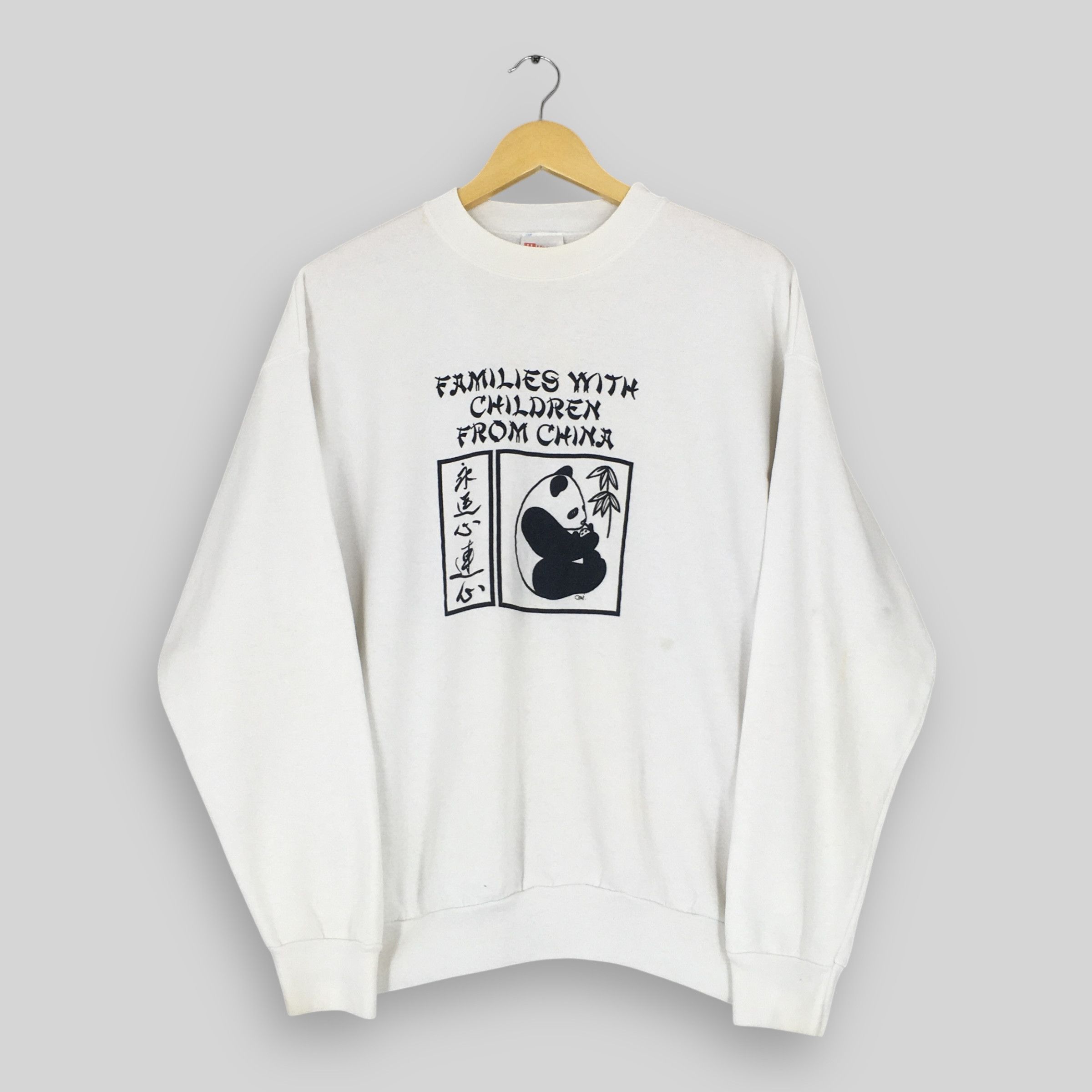 Hanes Vintage 90s Giant Panda Wildlife Sweatshirt Large Size US L / EU 52-54 / 3 - 1 Thumbnail