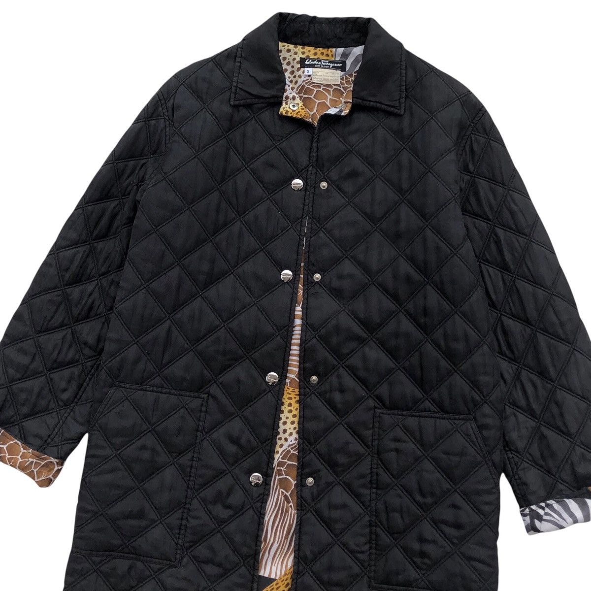 Salvatore Ferragamo Salvatore Ferragamo Multicolour Printed Quilted Jacket Size S / US 4 / IT 40 - 1 Thumbnail