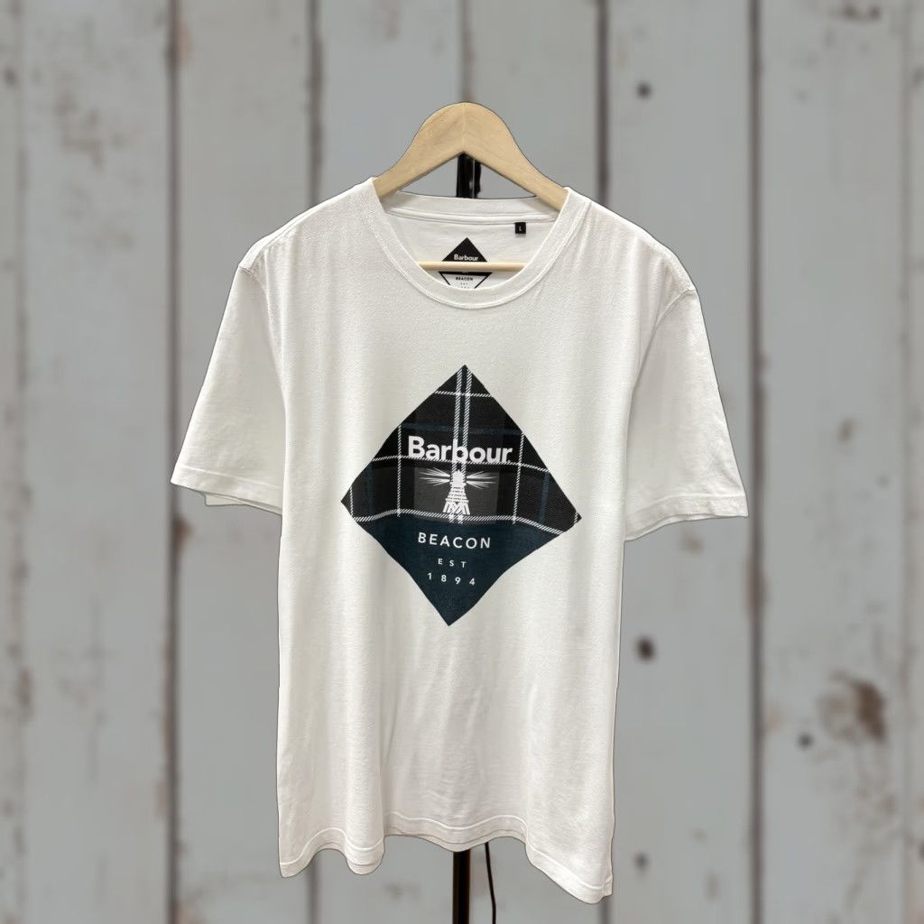 Barbour Barbour Beacon Classic T-Shirt Retro Hype Y2K White L Mens PMID Size US L / EU 52-54 / 3 - 1 Thumbnail