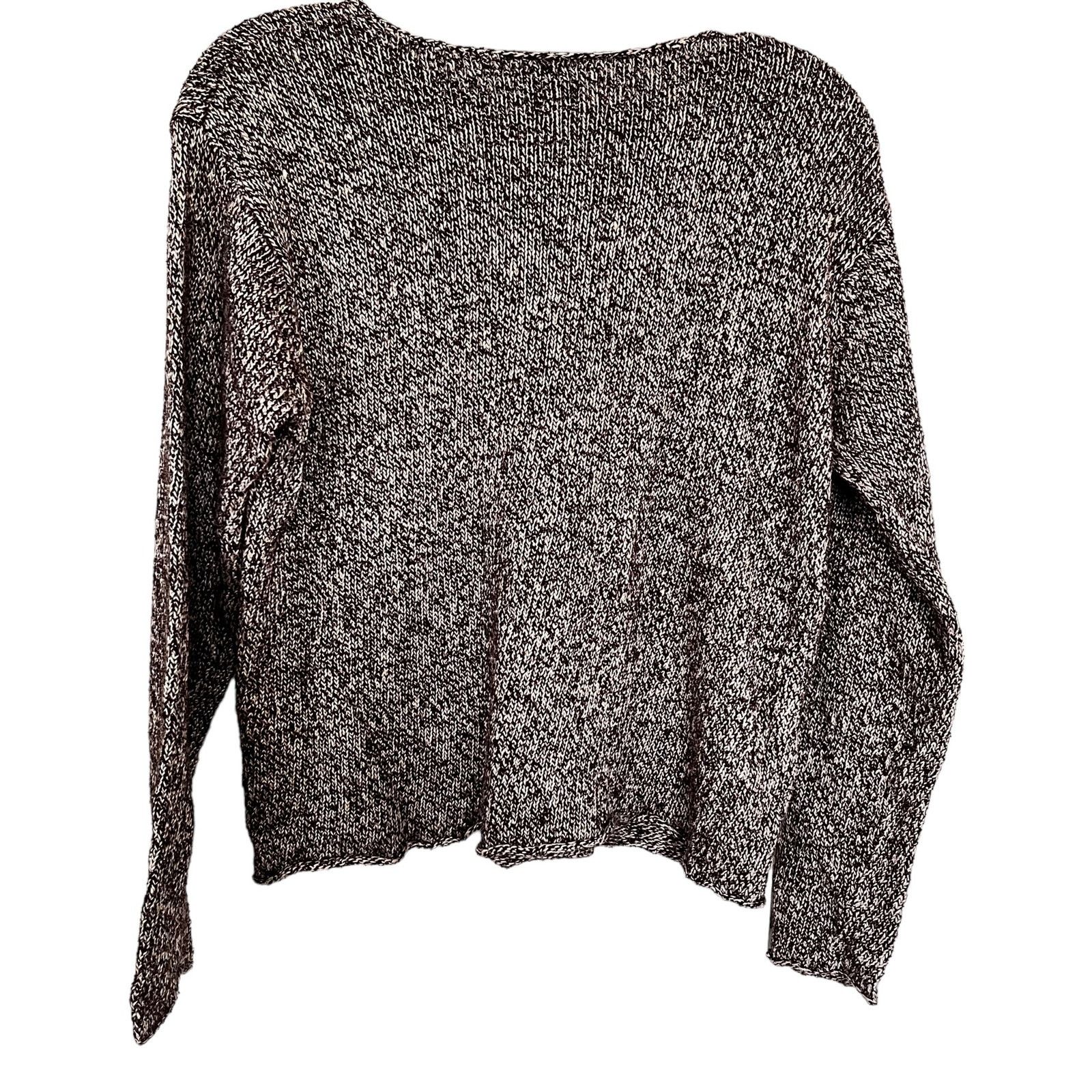 Eileen Fisher Eileen Fisher brown ecru linen blend marled sweater Small Size S / US 4 / IT 40 - 3 Thumbnail