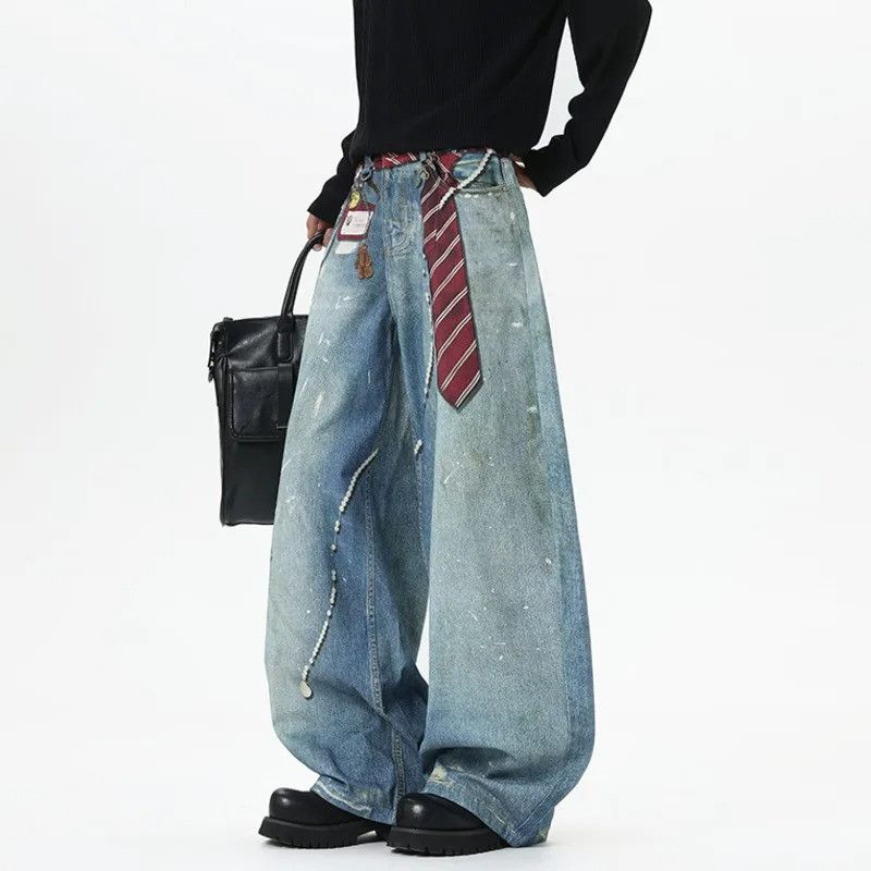 Jean Tie Printing Jeans Size US 33 - 3 Thumbnail