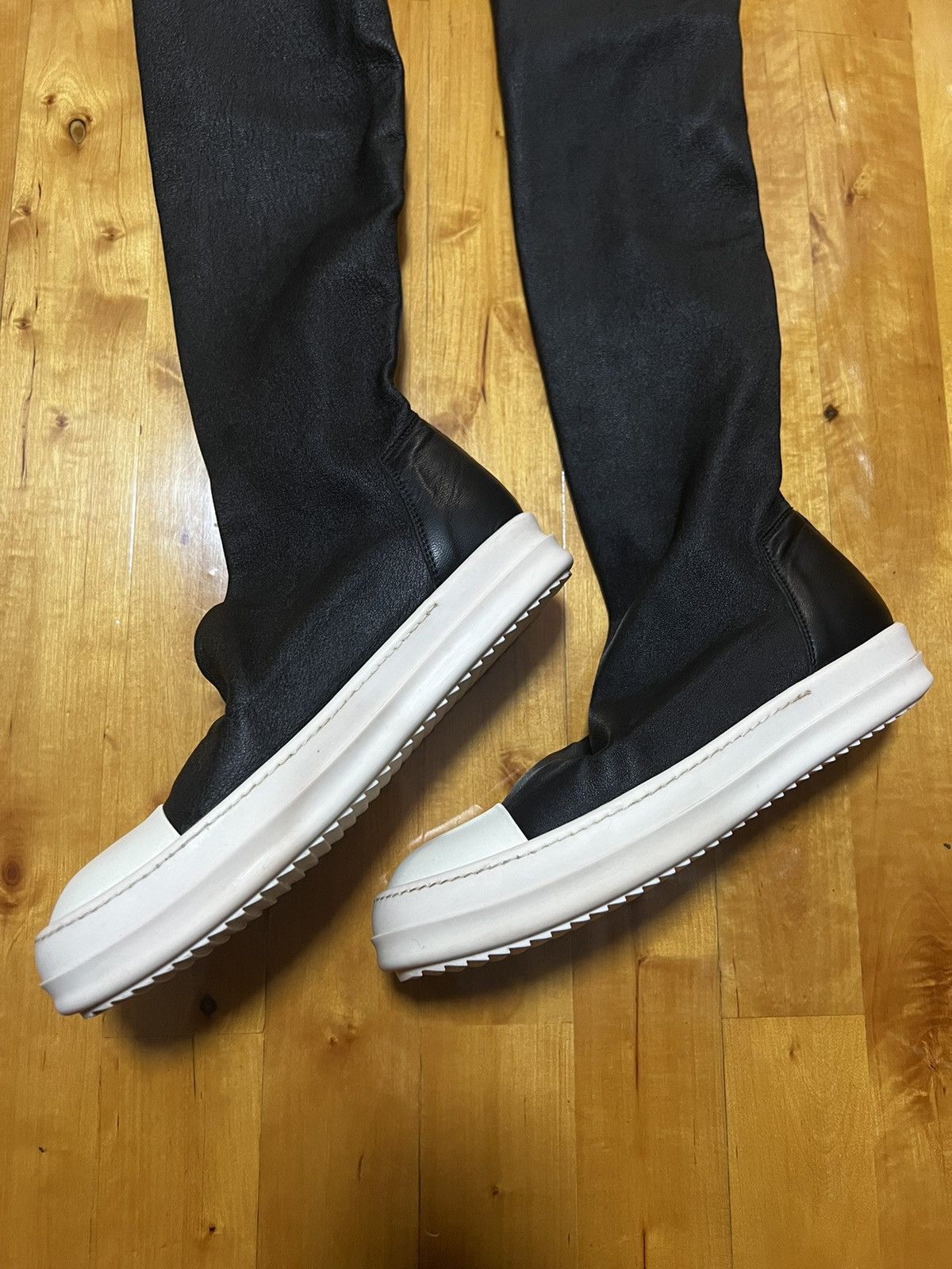 Rick Owens Rick owens mainline leather thigh high stocking sz 37 Size US 7 / IT 37 - 3 Thumbnail