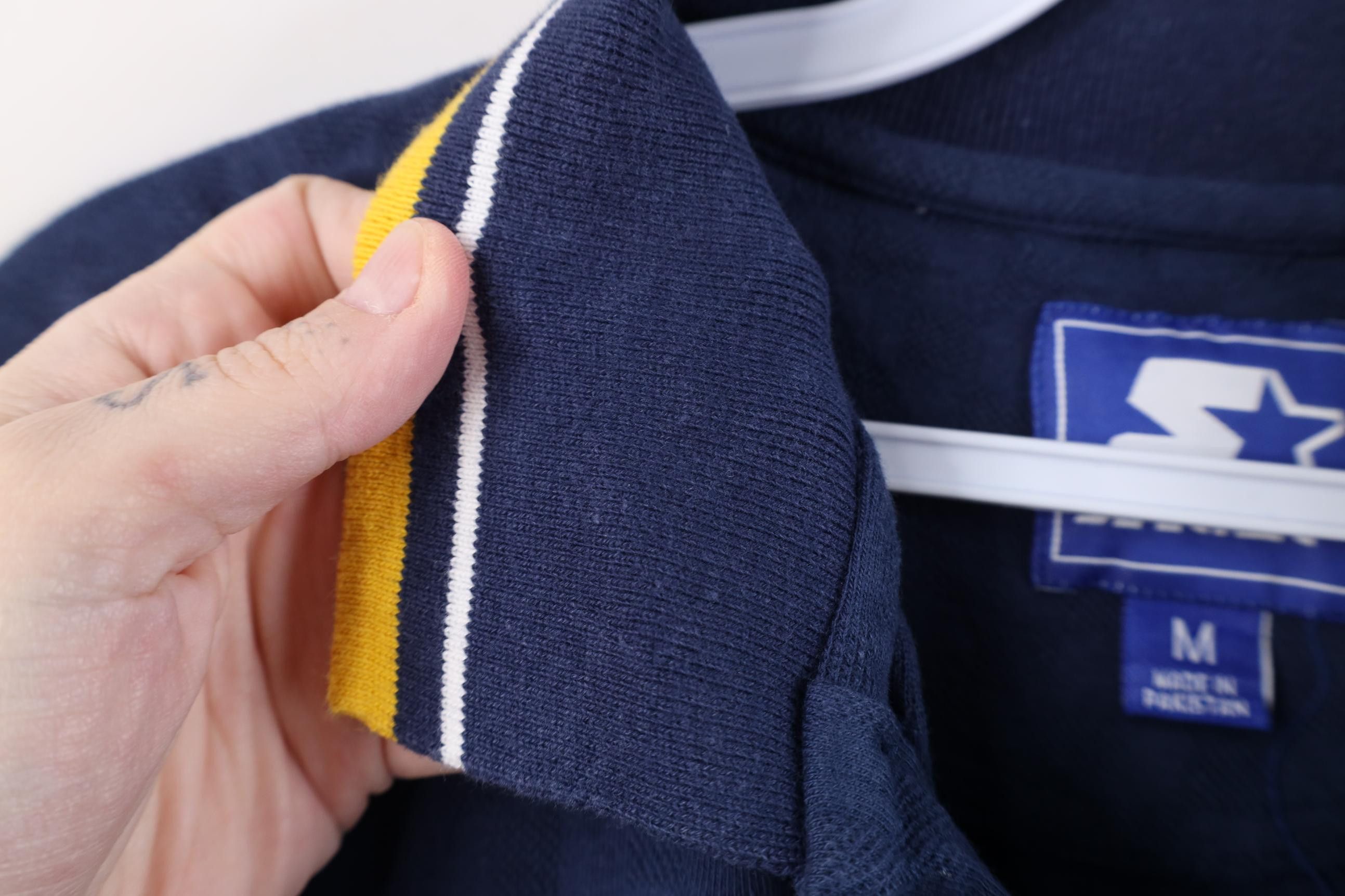 Starter Vintage 90s Starter University of Michigan Knit Polo Shirt Size US M / EU 48-50 / 2 - 8 Thumbnail