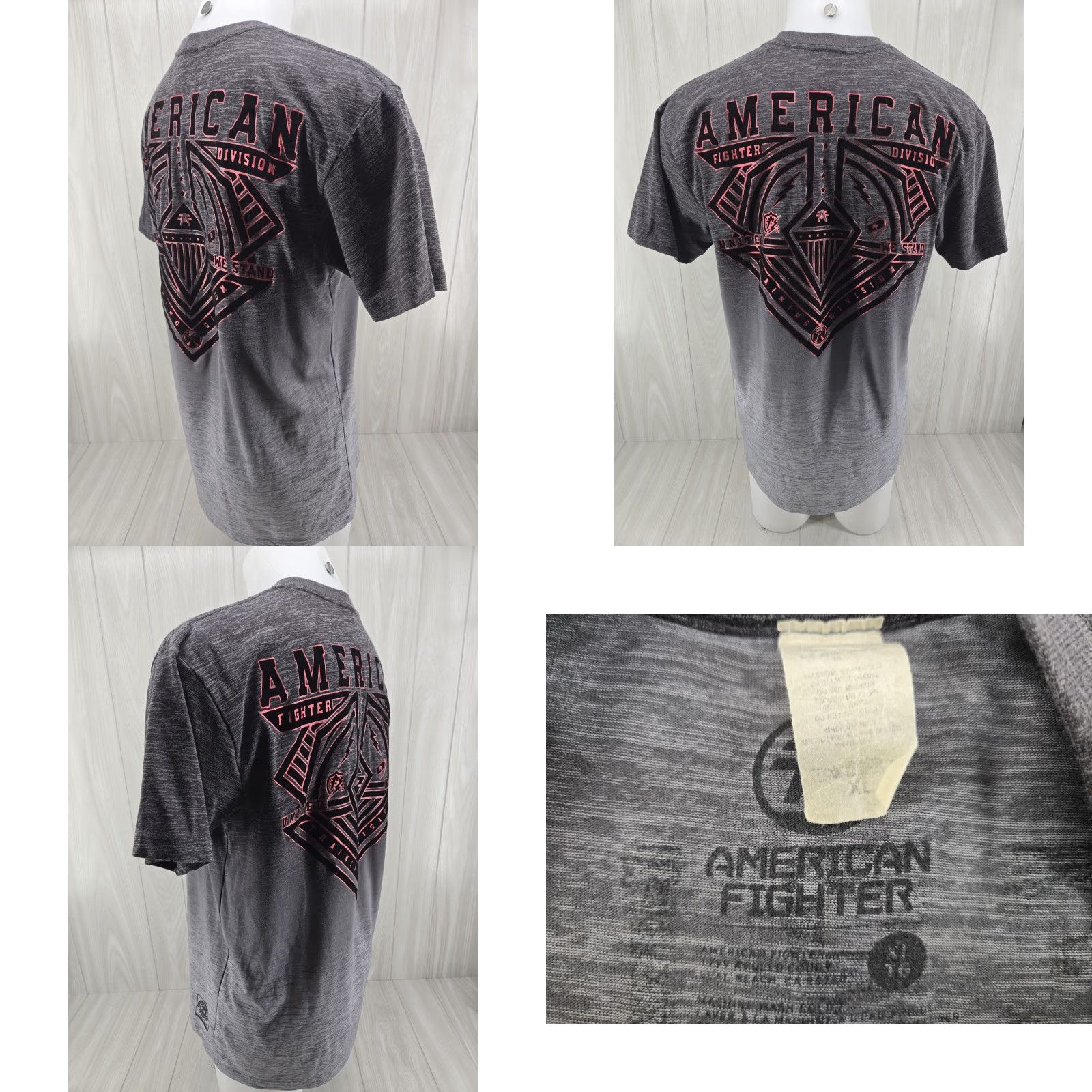 Vintage American Fighter Shirt Mens XL Velvet Graphic Front Back MMA Y2K Street Wear Shirts Size US XL / EU 56 / 4 - 8 Thumbnail